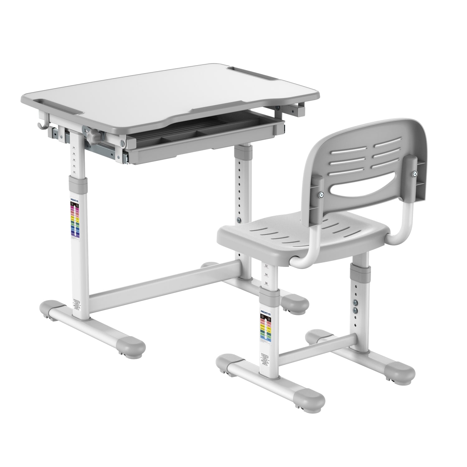 Mount-It! MI-10201 Kids Desk And Chair Set, Gray
