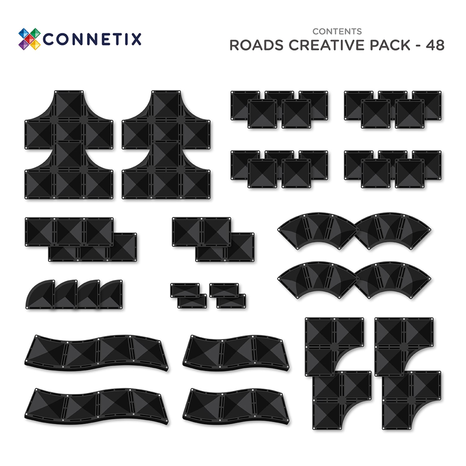 Connetix Magnetic Tiles Creative Roads Pack, 48 Pieces - Image 3