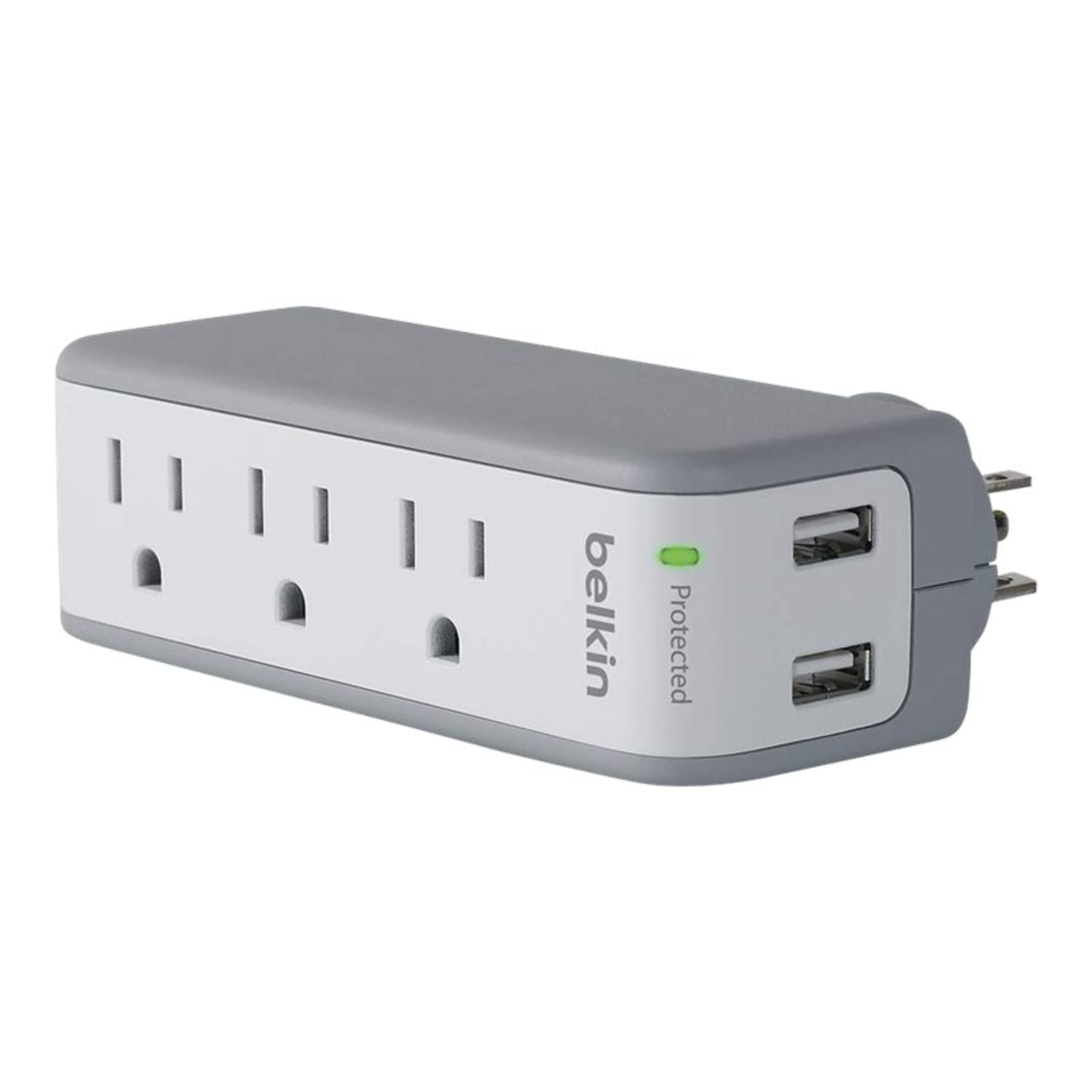 Belkin 3 Outlet Home and Office Surge Protector Wall Mountable with 2 USB-A ports - 918 Joules - White - BST300 - Image 3