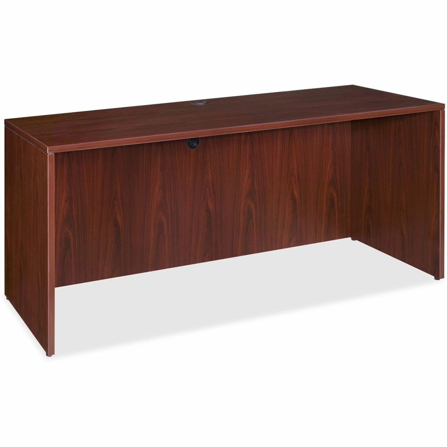 Lorell Essentials 72inW Credenza Shell Computer Desk, Mahogany - Image 3