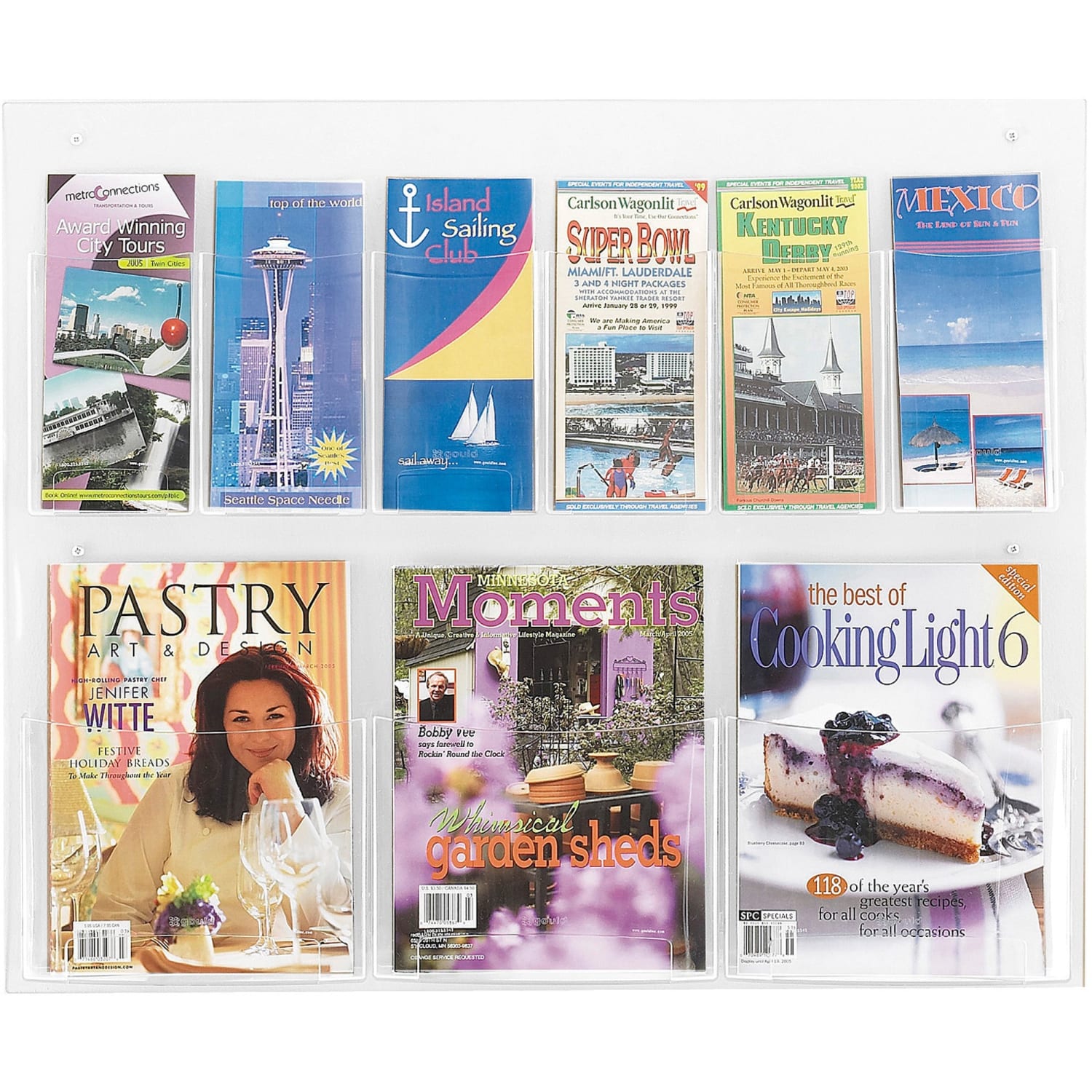 Safco Nine Compartment Magazine/Pamphlet Display - 9 Compartment(s) - Compartment Size : 7in x 2in x 9.12in - 23.50in Height x 28in Width x 3in Depth - Break Resistant - Clear - Polycarbonate, Polyethylene - 1 Each - Image 4