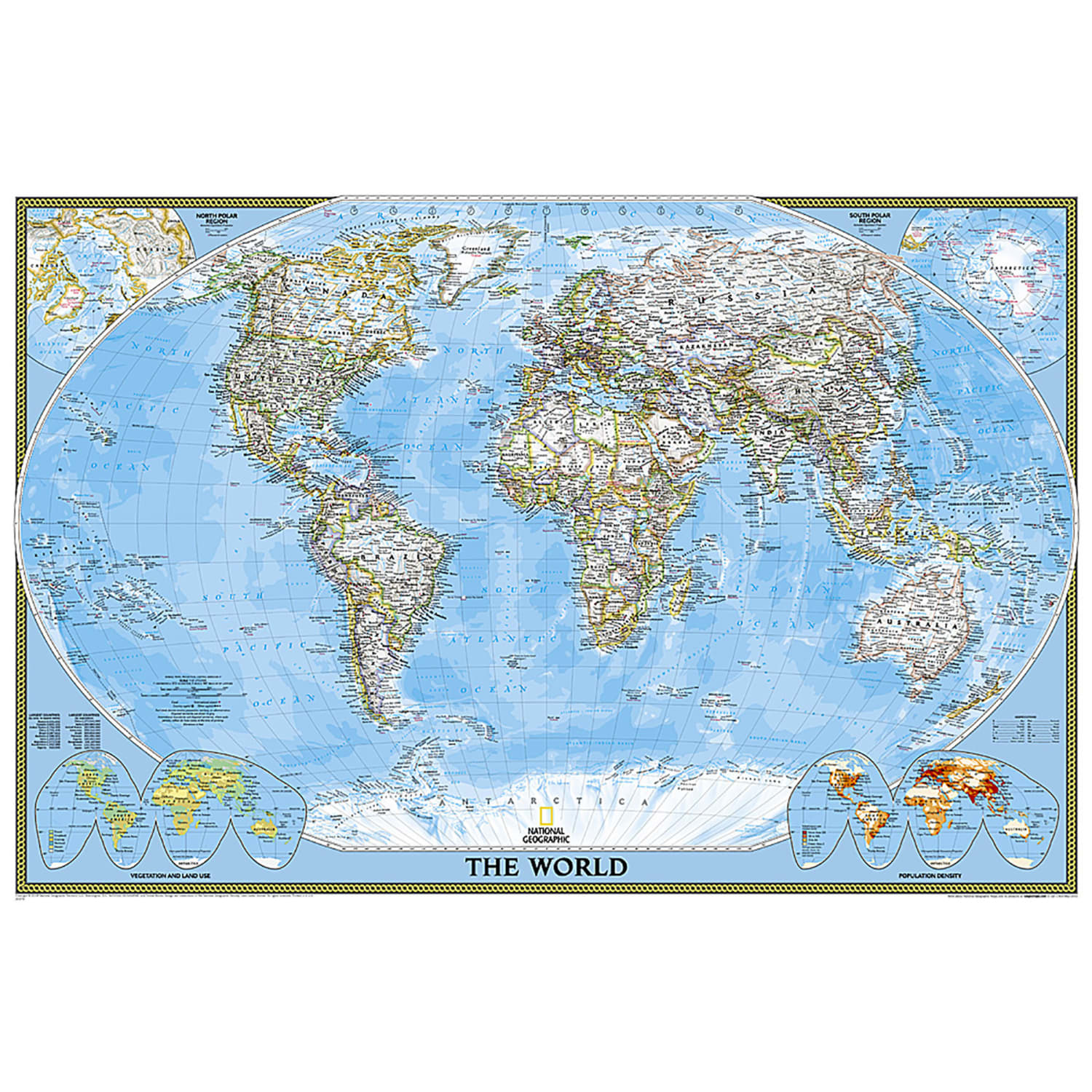 National Geographic World and United States Classic, Poster Size, Map Pack Bundle, 36in x 24in - Image 3