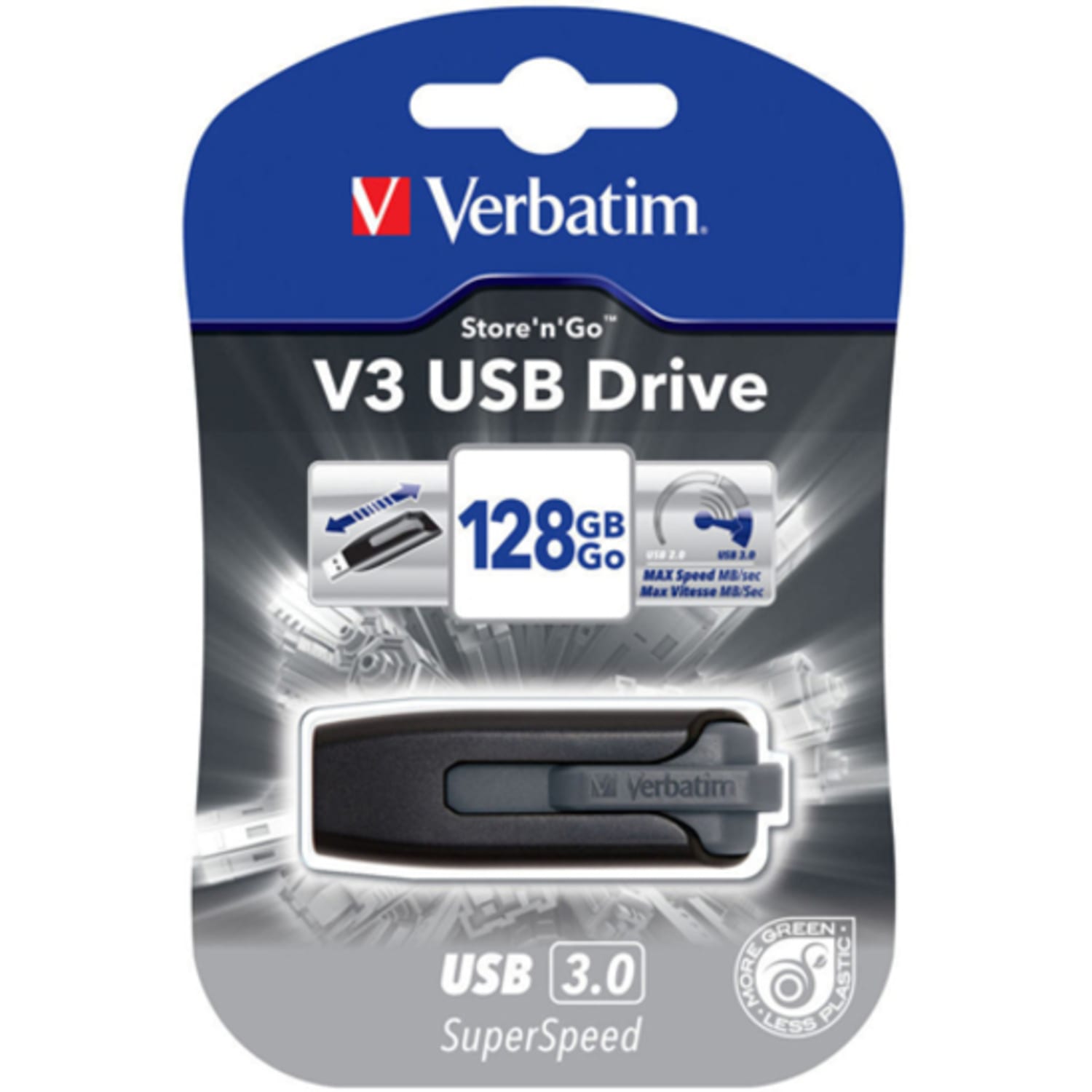 Verbatim Store "n Go V3 USB 3.0 Drive, 128GB, Black/Gray - Image 5