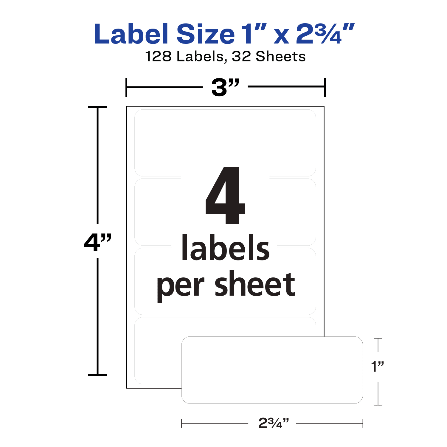 Avery Multi-Use Permanent Labels, 6113, 1in x 2-3/4in Rectangle, White, Pack Of 128 Labels - Image 5