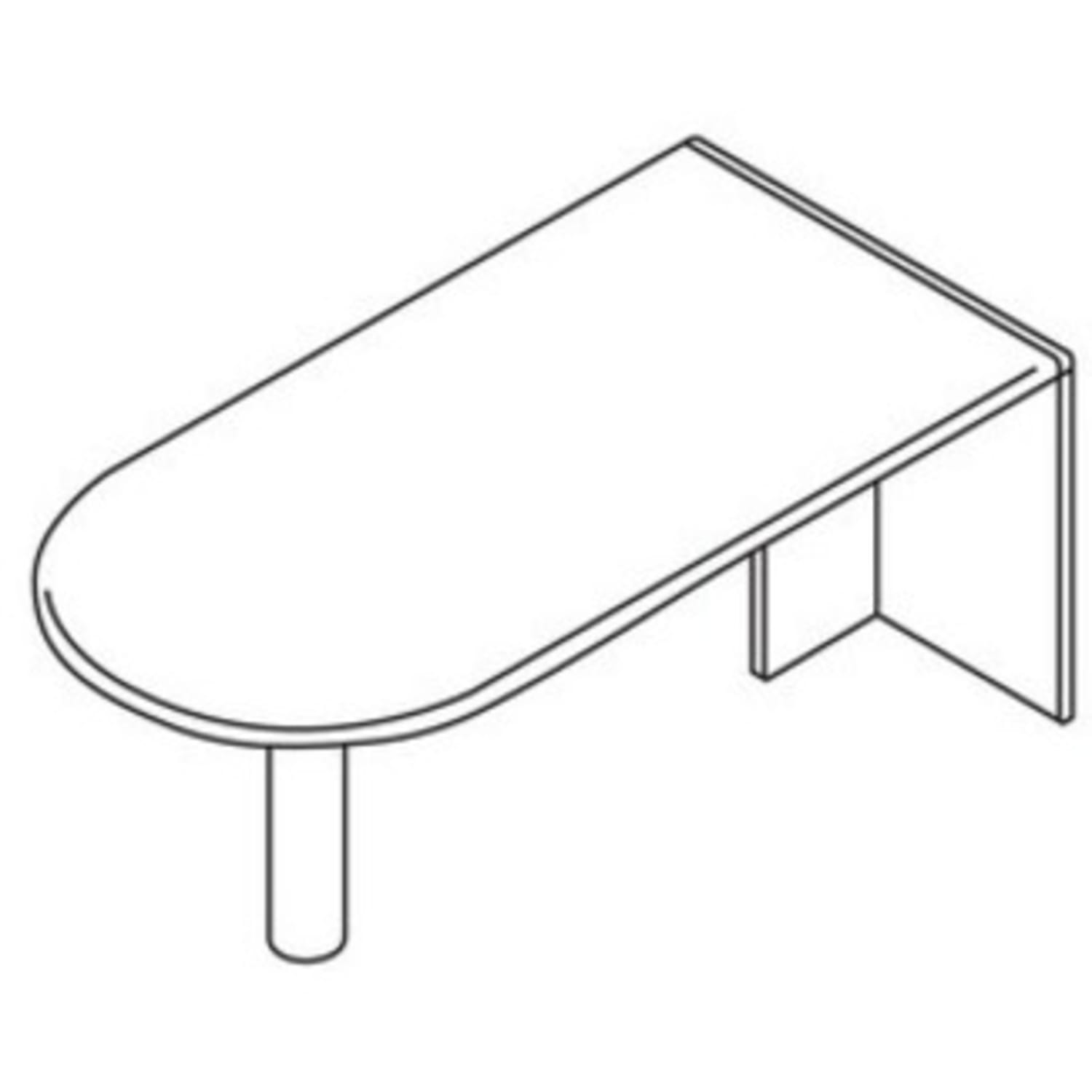 Lorell Essentials 66inW Desk Peninsula, Mahogany - Image 3