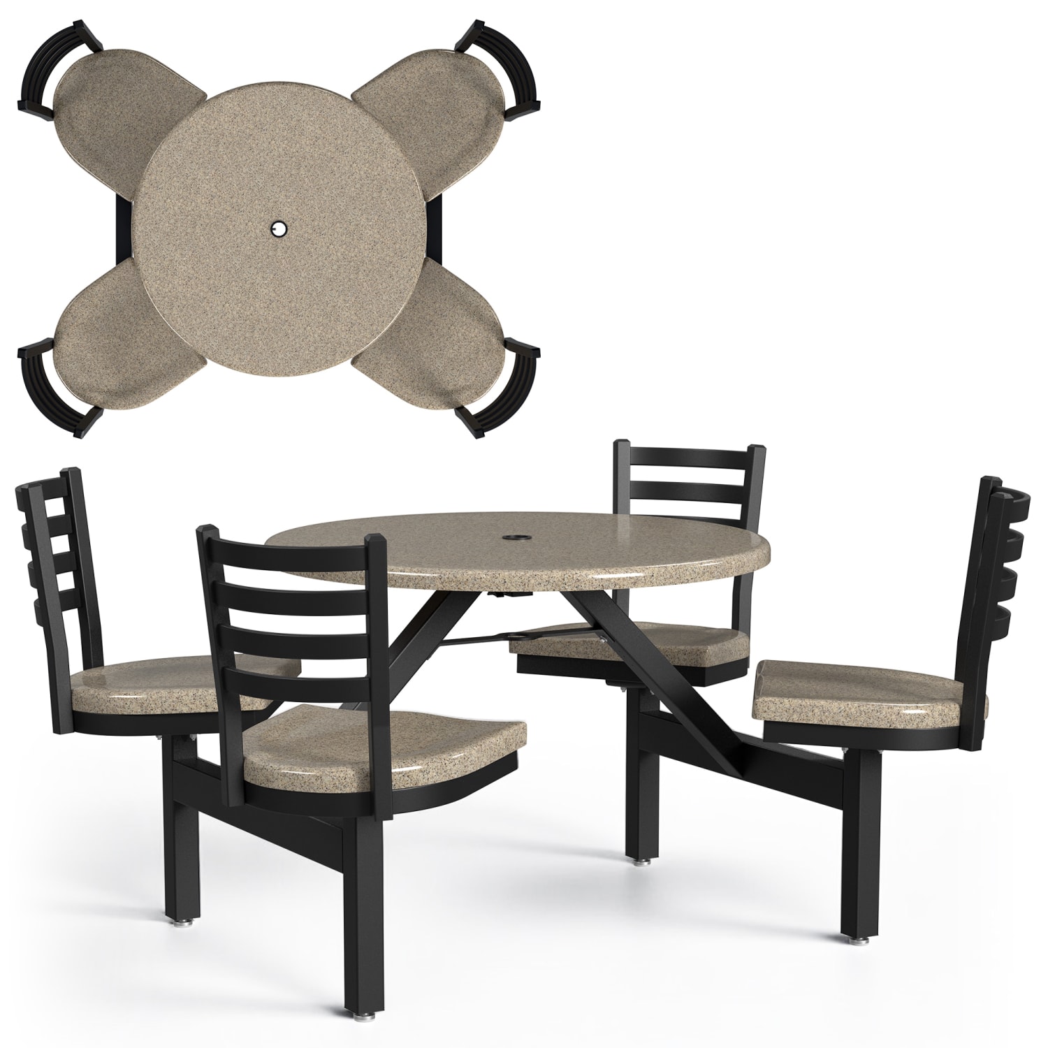 Palmer Hamilton Covey Outdoor Cluster Table With 4 Seats, 29in x 54in, Cappuccino - Image 3