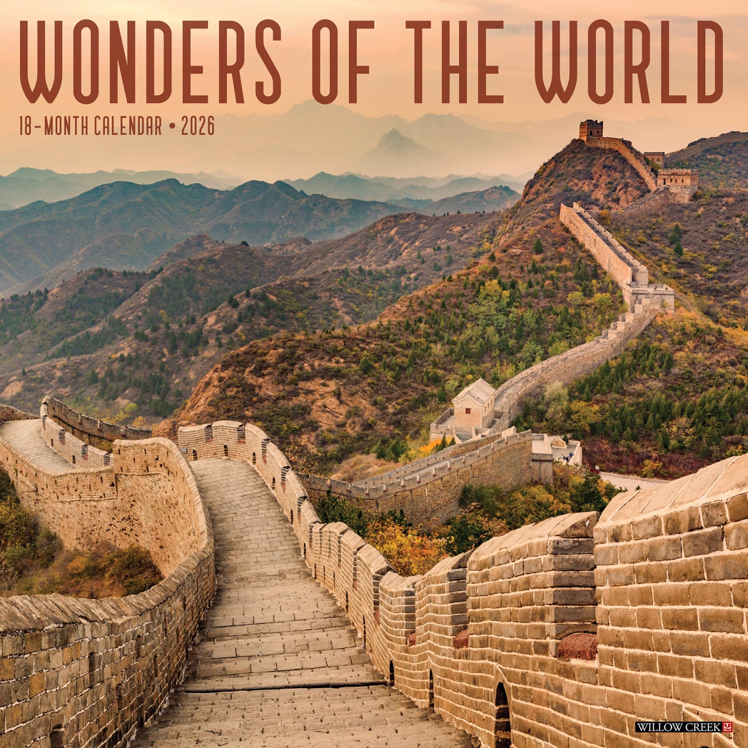 2026 Willow Creek Press Scenic Monthly Wall Calendar, 12in x 12in, Wonders of the World, January To December, 53324
