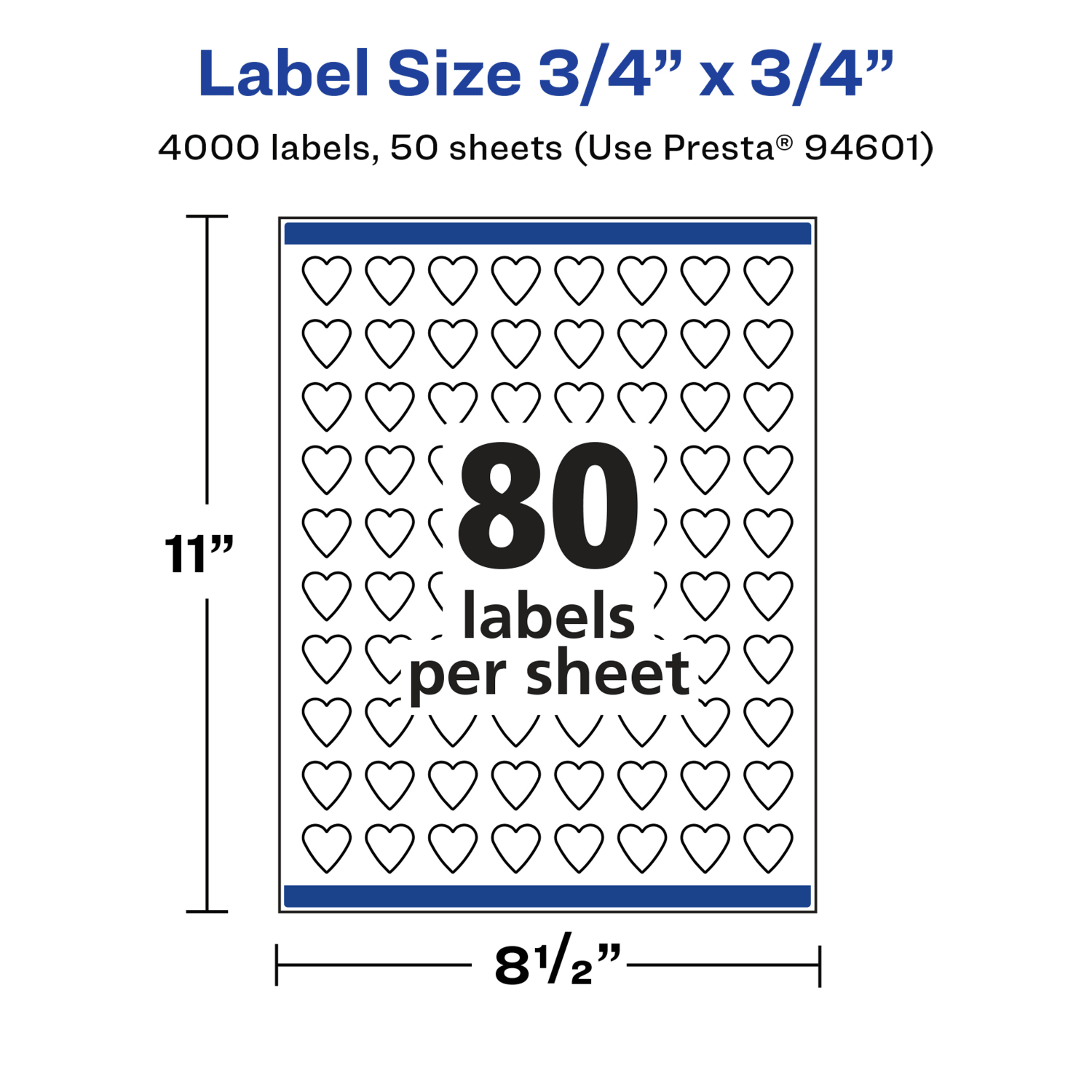 Avery Glossy Permanent Labels With Sure Feed, 94601-WGP50, Heart, 3/4in x 3/4in, White, Pack Of 4,000 - Image 6