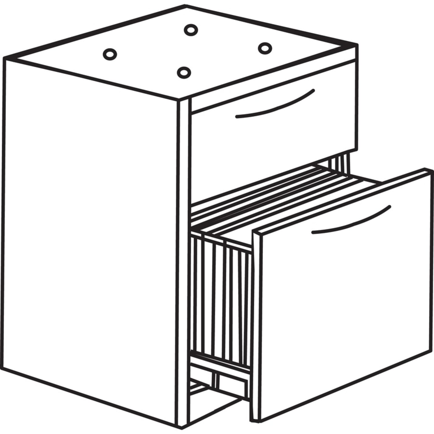 Lorell Essentials 16inW Vertical 2-Drawer Fixed Pedestal Box/File Cabinet For Computer Desk, Mahogany - Image 6
