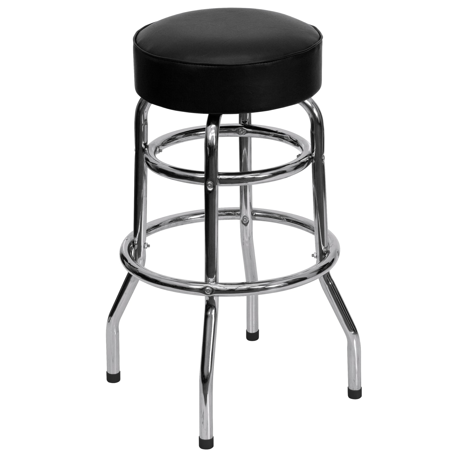 Flash Furniture Double Ring Bar Stool BlackChrome PopularChairscom Flash Furniture Double Ring Bar Stool BlackChrome PopularChairscom