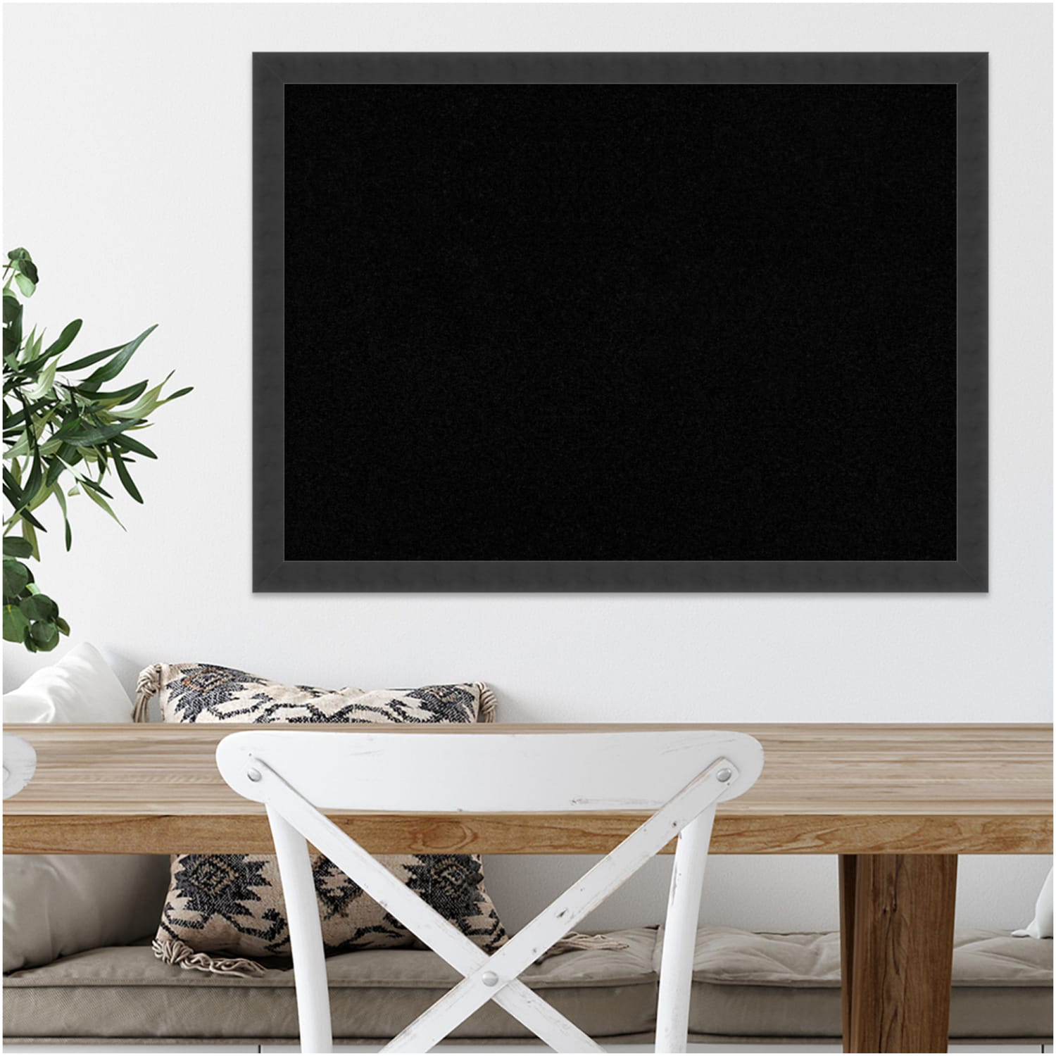 Amanti Art Cork Bulletin Board, 30in x 22in, Black, Mezzanotte Black Wood Frame - Image 6