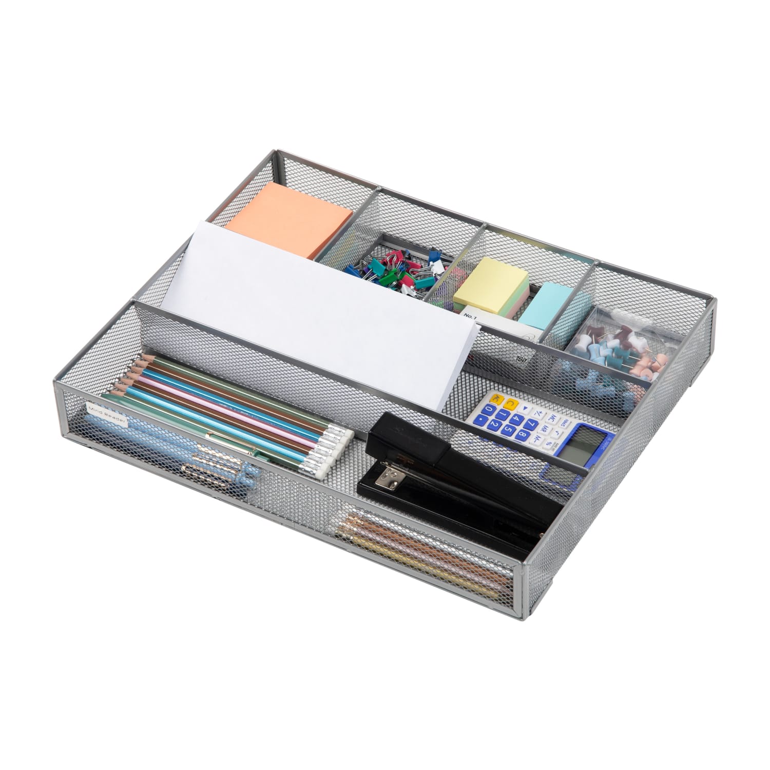 Mind Reader Drawer Organizer Utensil Organizer Desk Organizer, 2-1/4inH x 12inW x 15inL, Silver, Set of 2 Organizers - Image 6