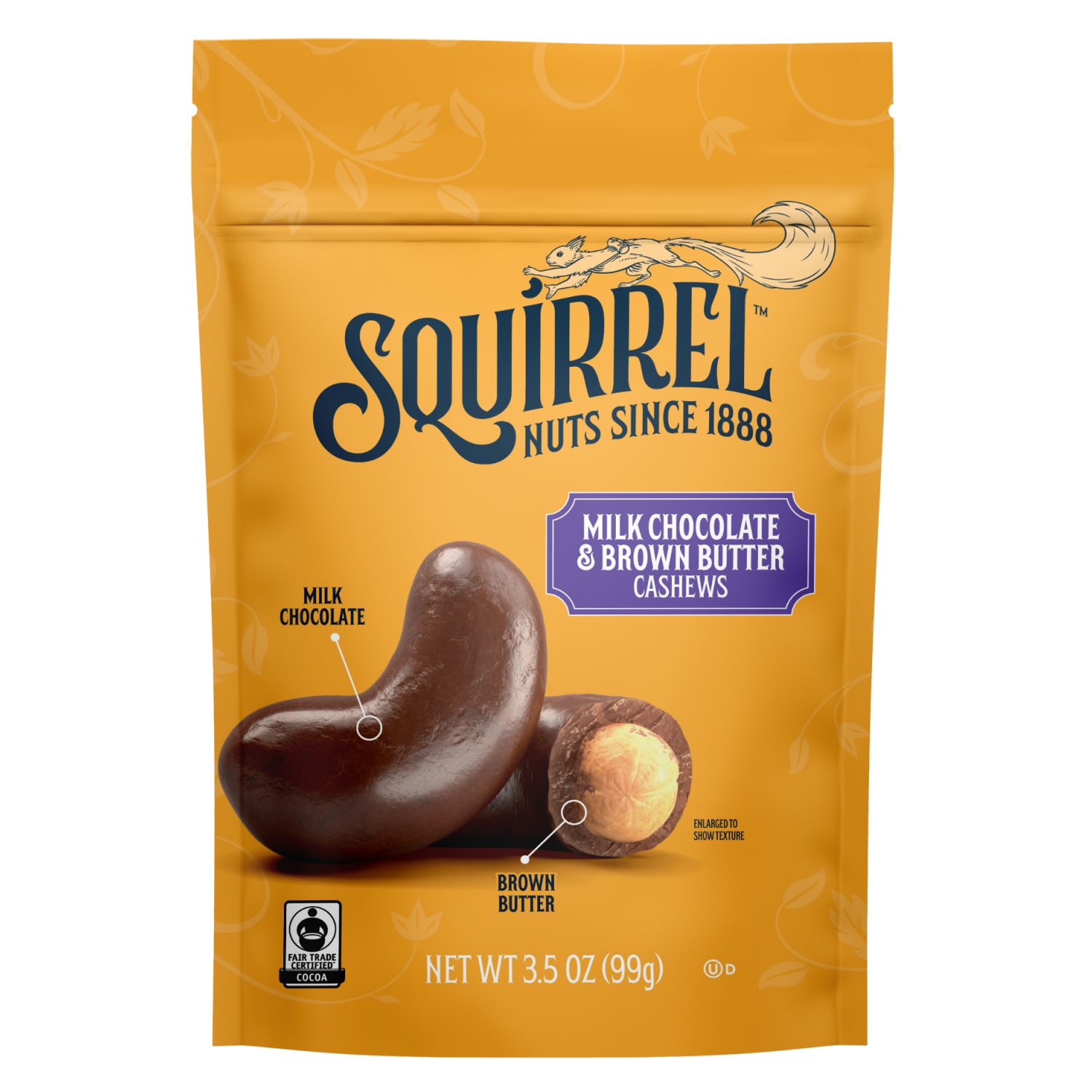 Squirrel Brand Brown Butter Milk Chocolate Cashews, 3.5 Oz, Total Qty 6