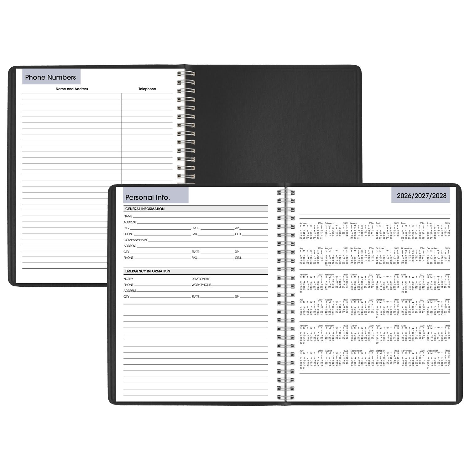 AT-A-GLANCE DayMinder 2027 Column Style Weekly Planner, Black, Medium, 7in x 8 3/4in - Image 6