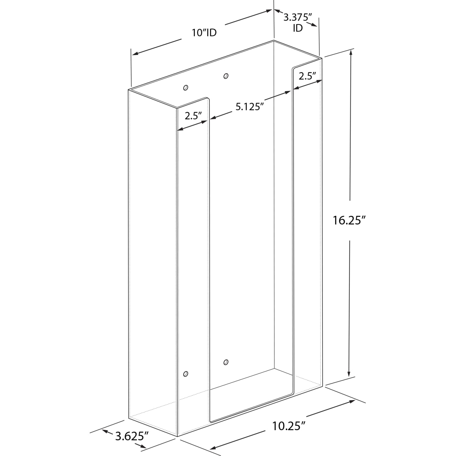 Azar Displays 3-Box Acrylic Glove Dispenser Holder, 16inH x 10-1/4inW x 3-5/8inD, Clear - Image 5