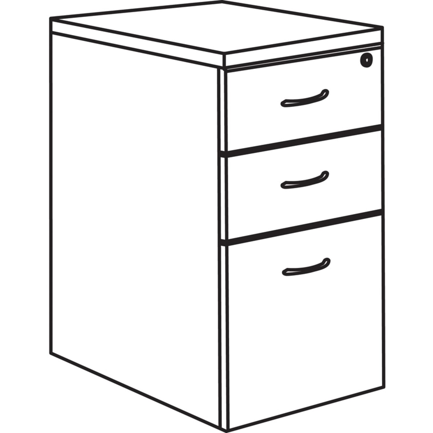 Lorell Essentials 22inD Vertical 3-Drawer Mobile Pedestal File Cabinet, Cherry - Image 5