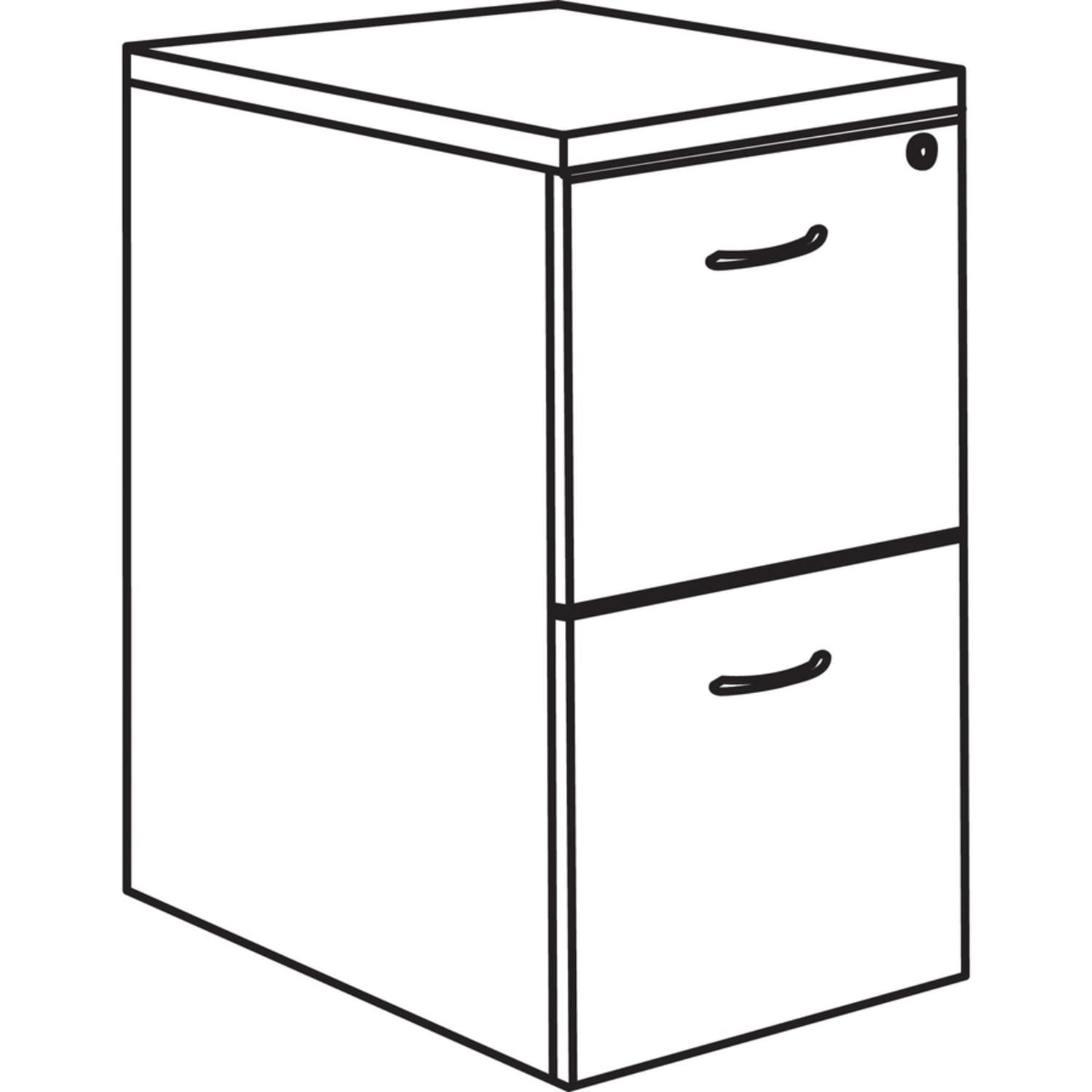 Lorell Essentials 22inD Vertical 2-Drawer Mobile Pedestal File Cabinet, Cherry - Image 5