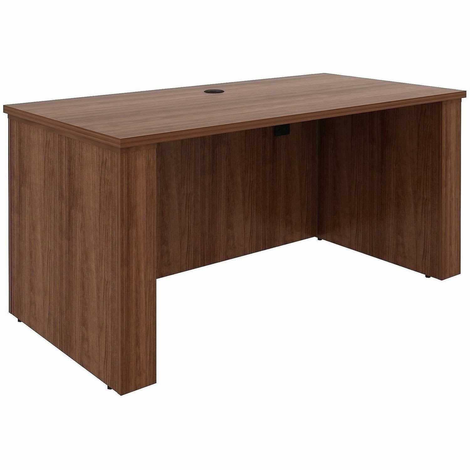 Lorell Essentials 60in Sit-to-Stand Desk Shell, 49inH x 60inW x 29inD, 1in Thick Top, Walnut