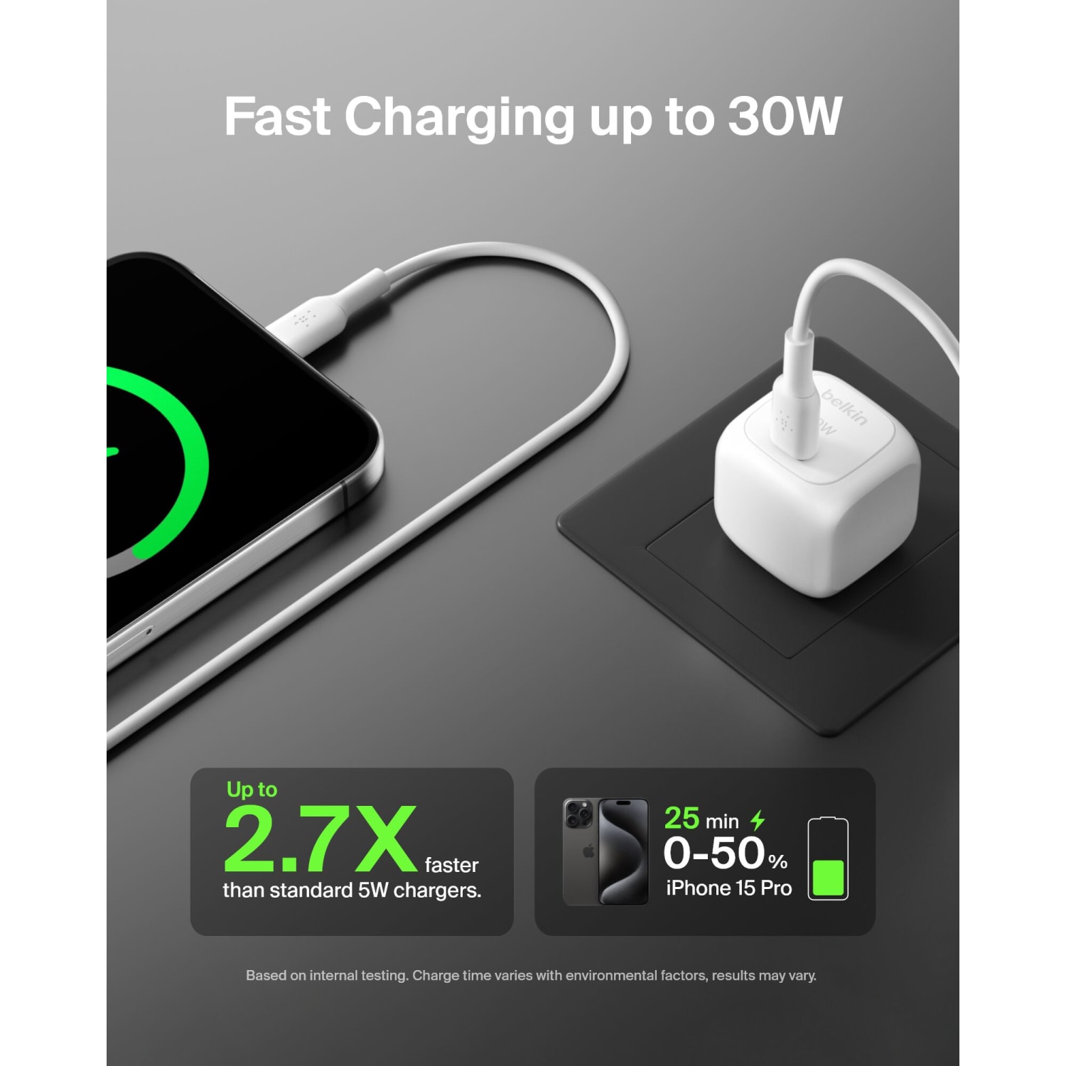 Belkin BoostCharge USB-C Wall Charger For iPhone/Samsung/Google, White - Image 6