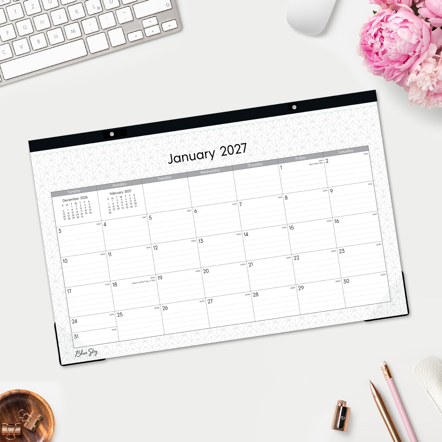 2027 Blue Sky Enterprise Monthly Desk Pad Planning Calendar, 17x11, 0%, Enterprise, Jan-Dec, RY27 - Image 4