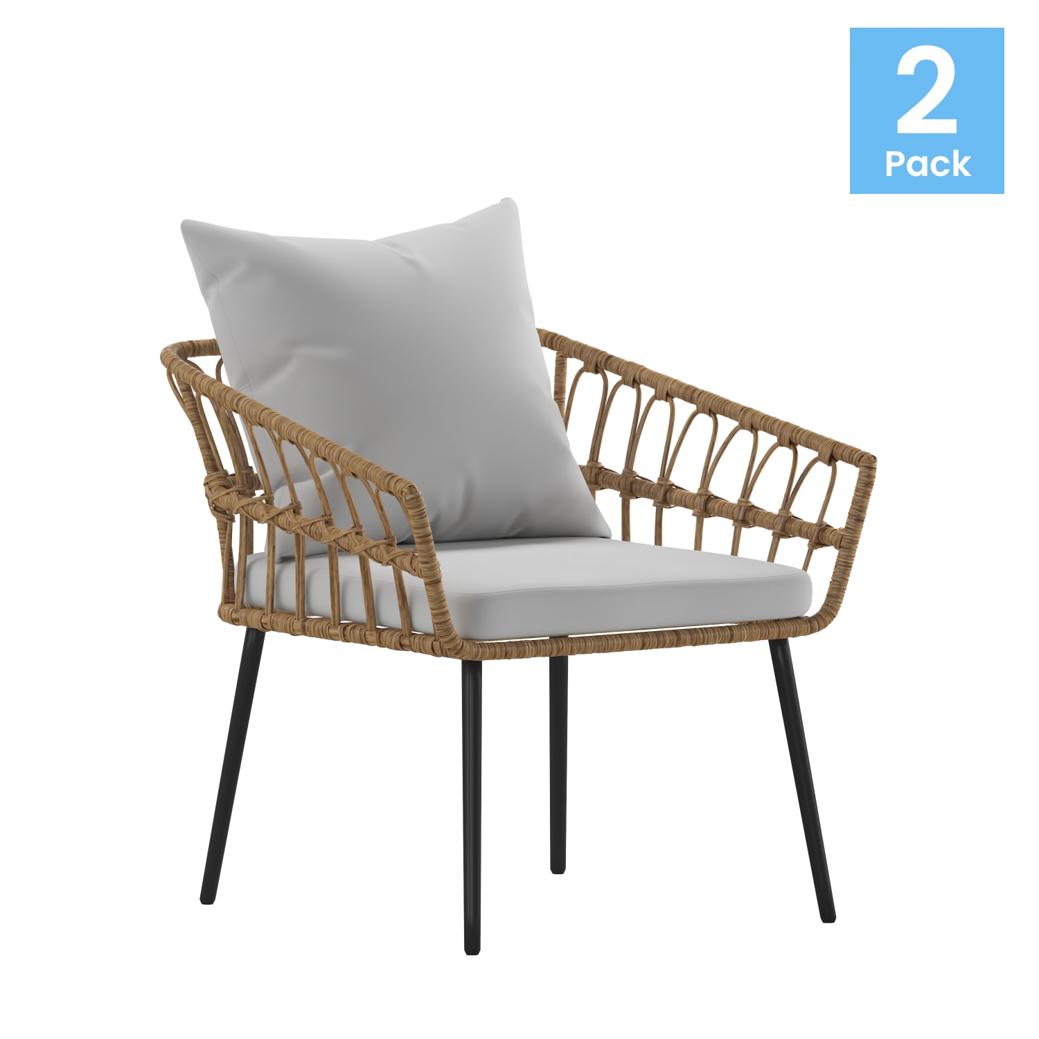 Flash Furniture Evin Wicker AllWeather Outdoor Furniture Patio Chairs GrayNatural Set Of 2 Chairs PopularChairscom Flash Furniture Evin Wicker All Weather Outdoor Furniture Patio Chairs GrayNatural Set Of 2 Chairs PopularChairscom