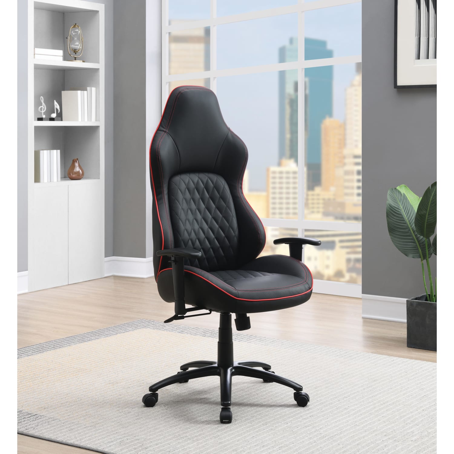 Office Star High Stakes Ergonomic Bonded Leather Computer Gaming Chair BlackRed PopularChairscom