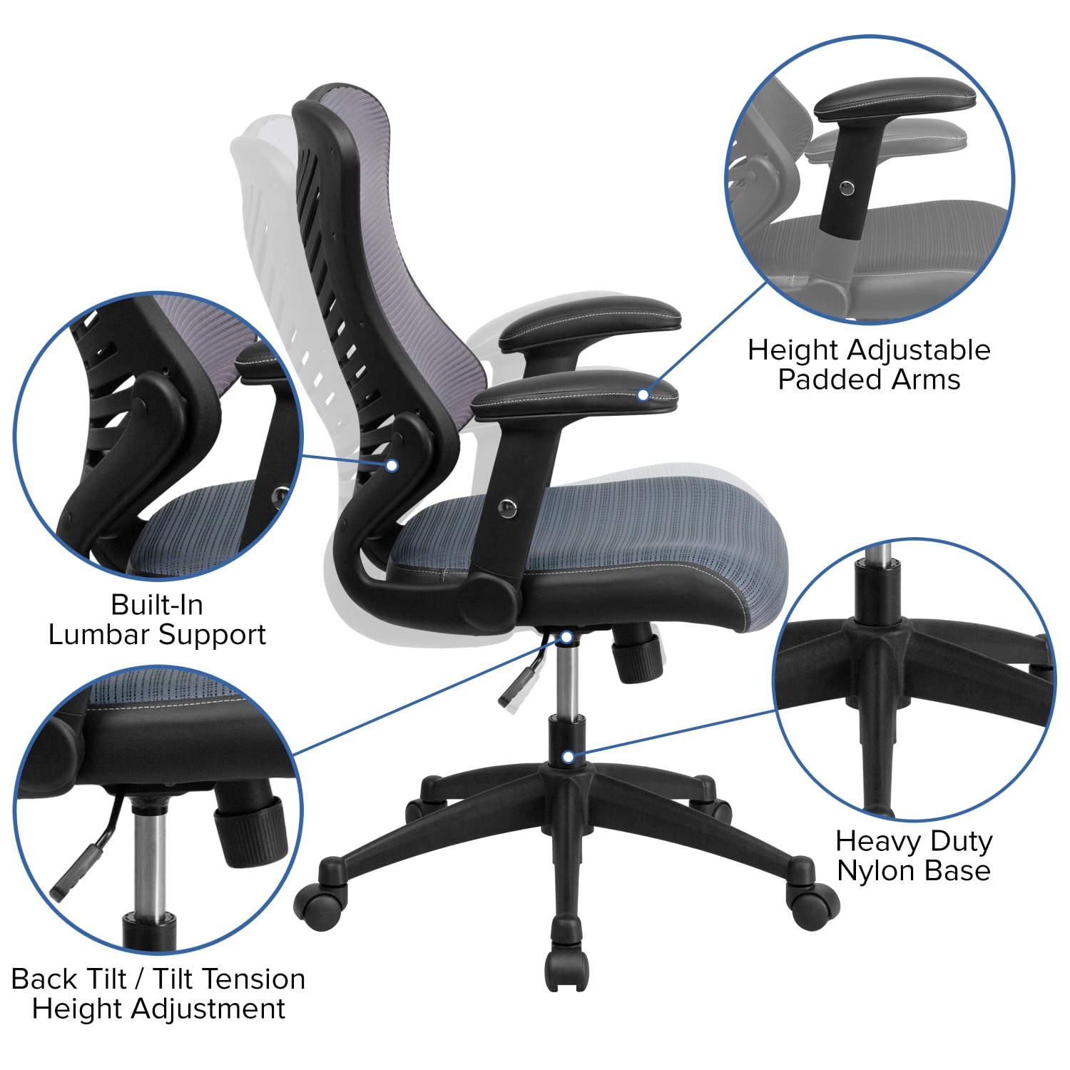 Flash Furniture Designer Ergonomic Mesh HighBack Swivel Chair GrayBlack PopularChairscom Flash Furniture Designer Ergonomic Mesh High Back Swivel Chair GrayBlack PopularChairscom