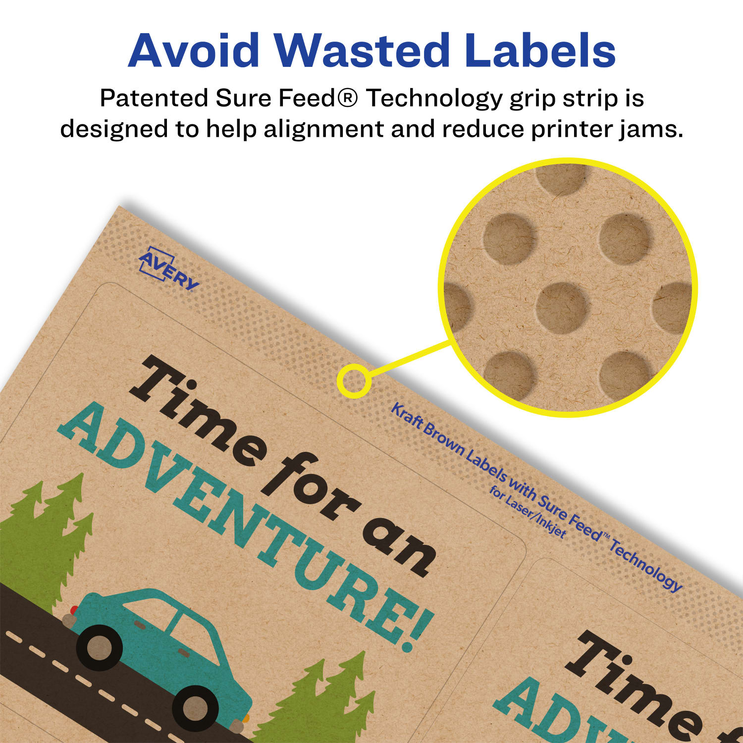 Avery Kraft Permanent Labels With Sure Feed, 94248-KMP100, Rectangle, 3in x 3-3/4in, Brown, Pack Of 600 - Image 5