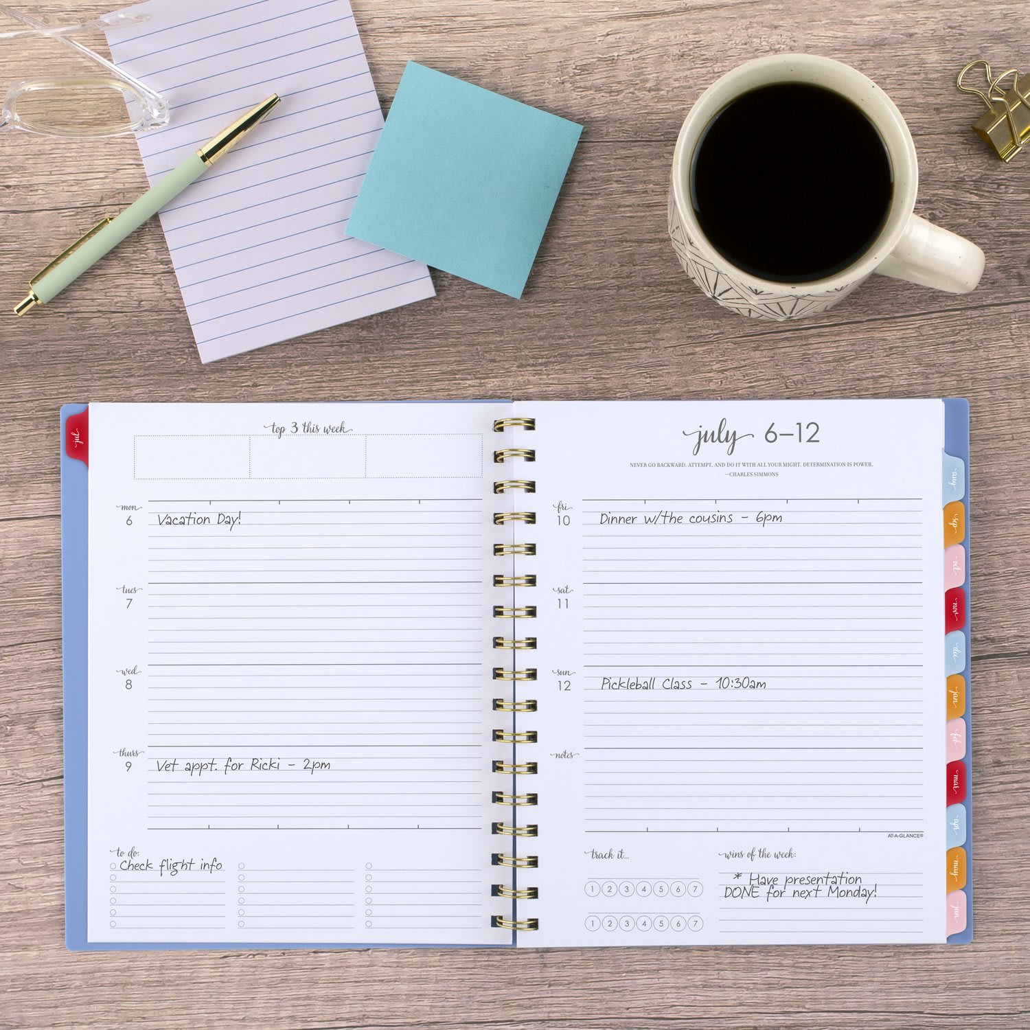 AT-A-GLANCE Harmony Academic 2026-2027 Weekly Monthly Planner, Blue Aura, Medium, 7in x 8 3/4in - Image 3