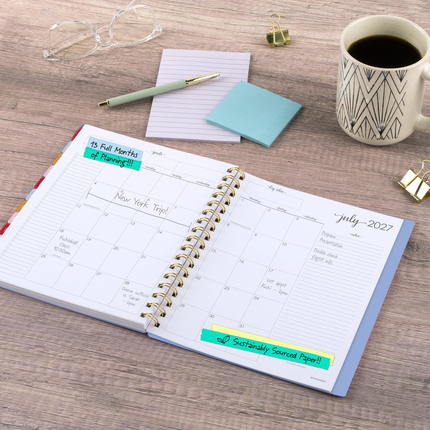 AT-A-GLANCE Harmony Academic 2026-2027 Weekly Monthly Planner, Blue Aura, Medium, 7in x 8 3/4in - Image 4