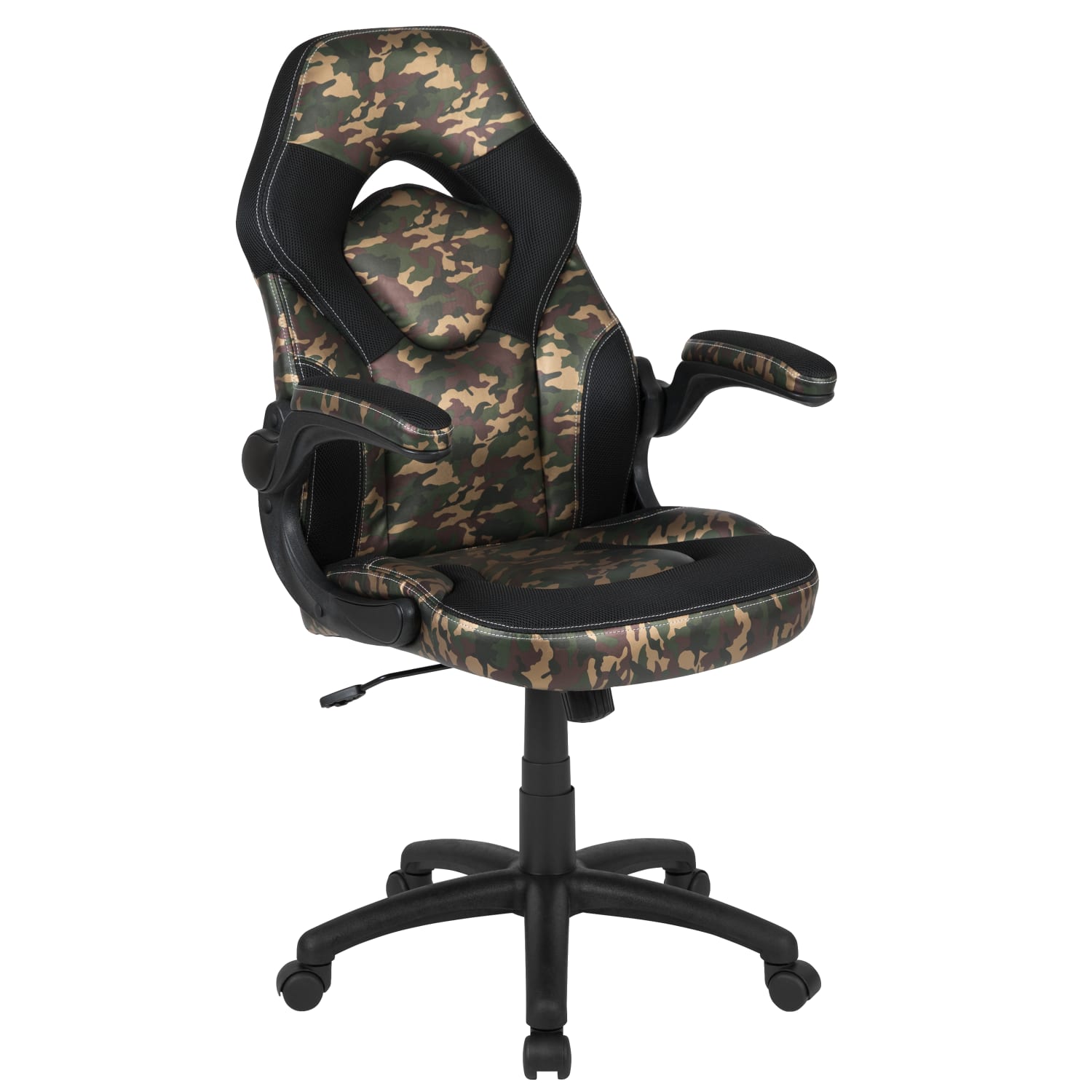 Flash Furniture X10 Ergonomic LeatherSoft Faux Leather High-Back Racing Gaming Chair With Flip-Up Arms, Camouflage/Black - Image 3