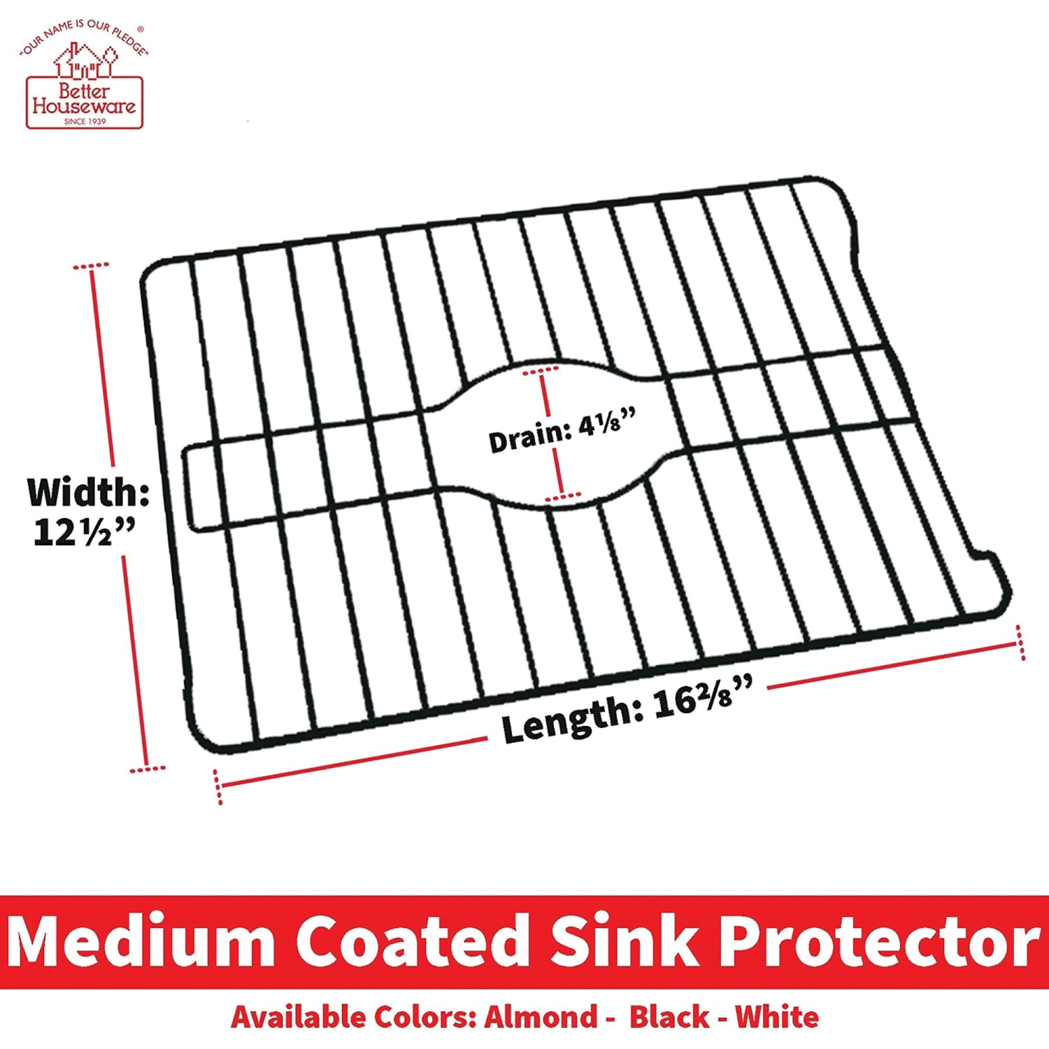 Better Houseware Medium Sink Protector, 1inH x 12-5/8inW x 16-1/4inD, Black - Image 3