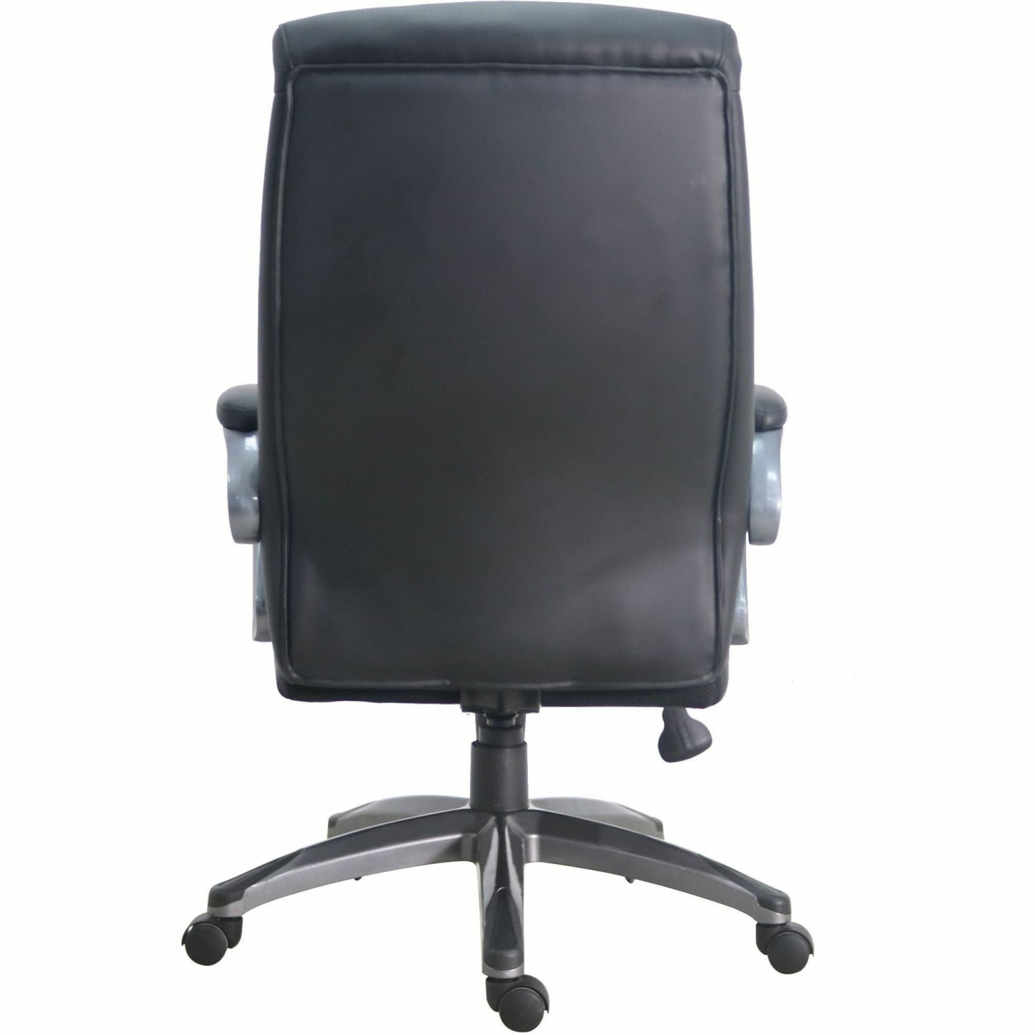 Lorell Ergonomic Bonded Leather High Back Chair BlackGun Metal PopularChairscom