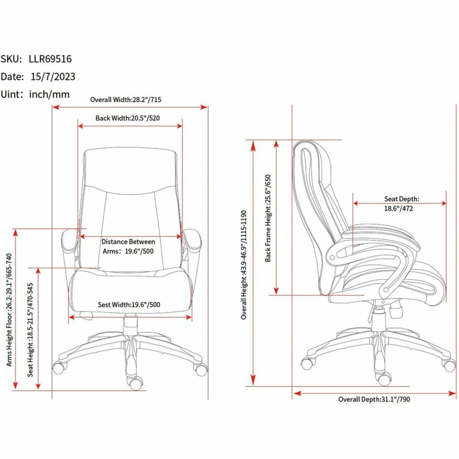 Lorell Ergonomic Bonded Leather High Back Chair BlackGun Metal PopularChairscom