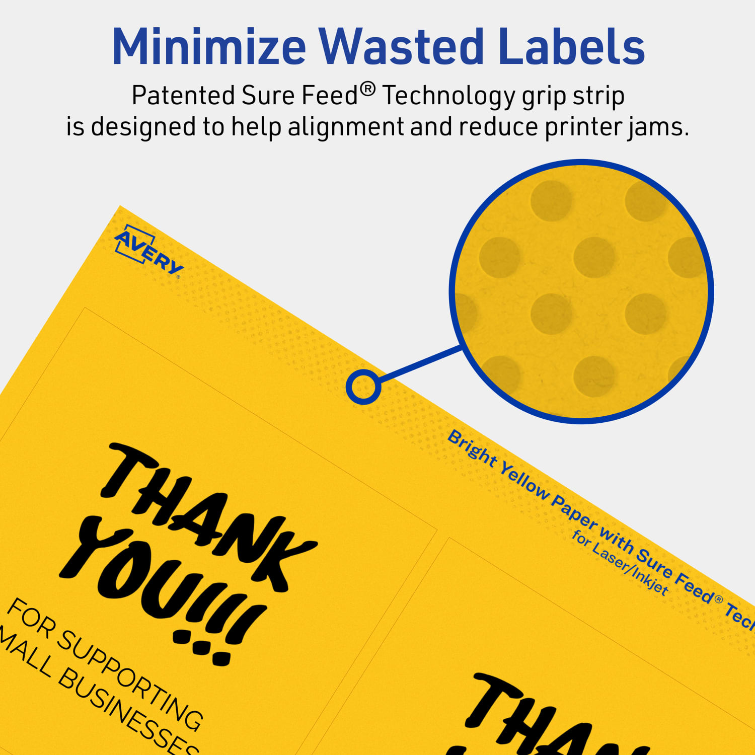Avery Printable Labels With Sure Feed Technology, 94100-BYP80, Square, 4in x 4in, Matte Bright Yellow, Pack of 320 - Image 5