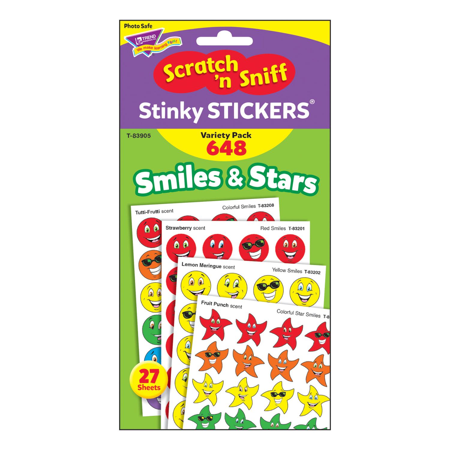 Trend Stinky Stickers, Smiles & Stars, 648 Stickers Per Pack, Set Of 2 Packs - Image 4