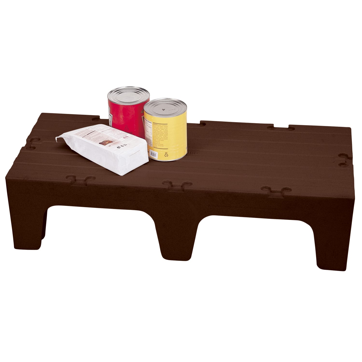 Cambro Solid Dunnage Rack, 12inH x 21inW x 48inD, Dark Brown - Image 3