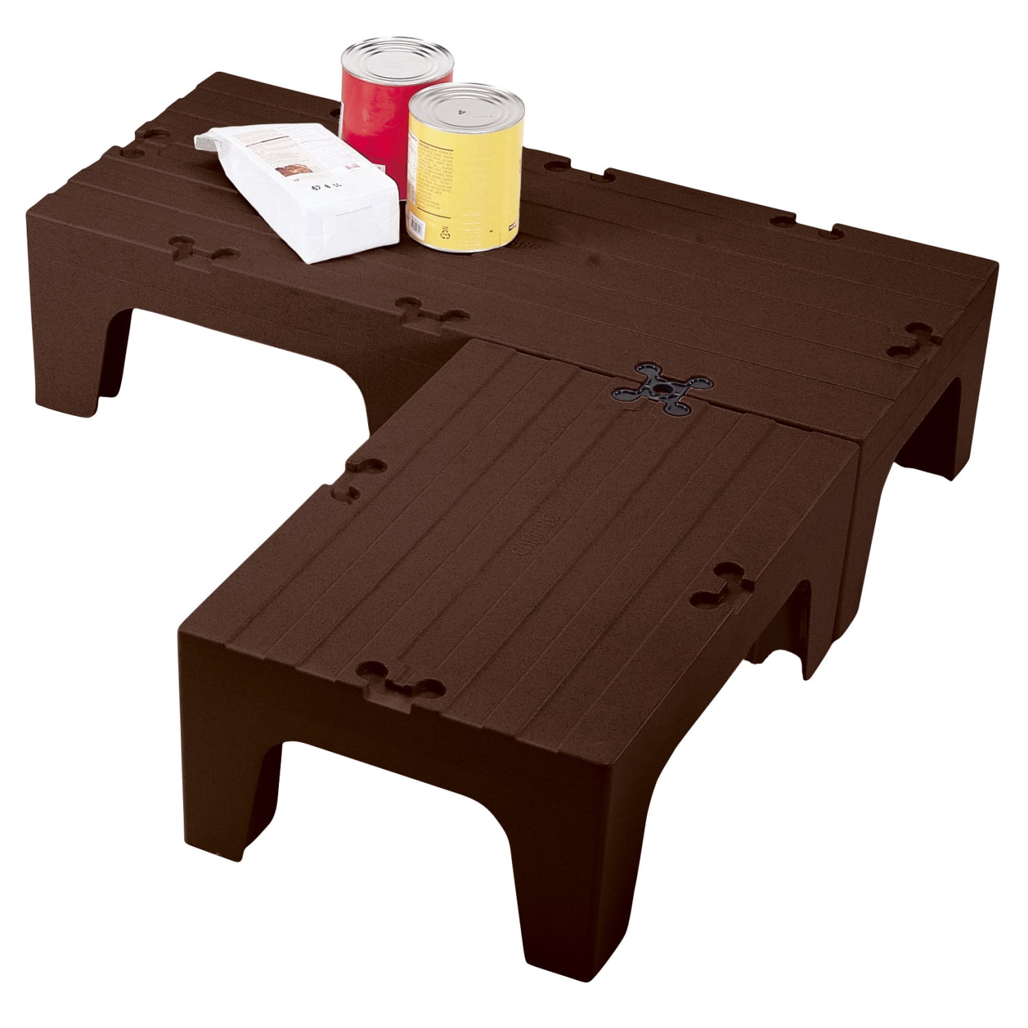 Cambro Solid Dunnage Rack, 12inH x 21inW x 48inD, Dark Brown - Image 4