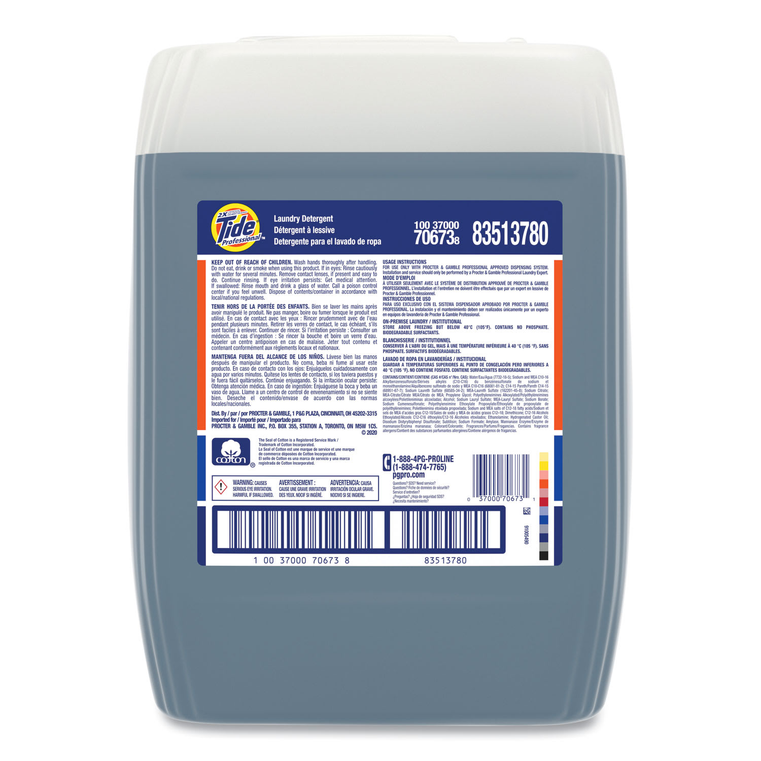 Tide Professional Pro 2x Liquid Laundry Detergent, Original Scent, 5 gal Pail - Image 4