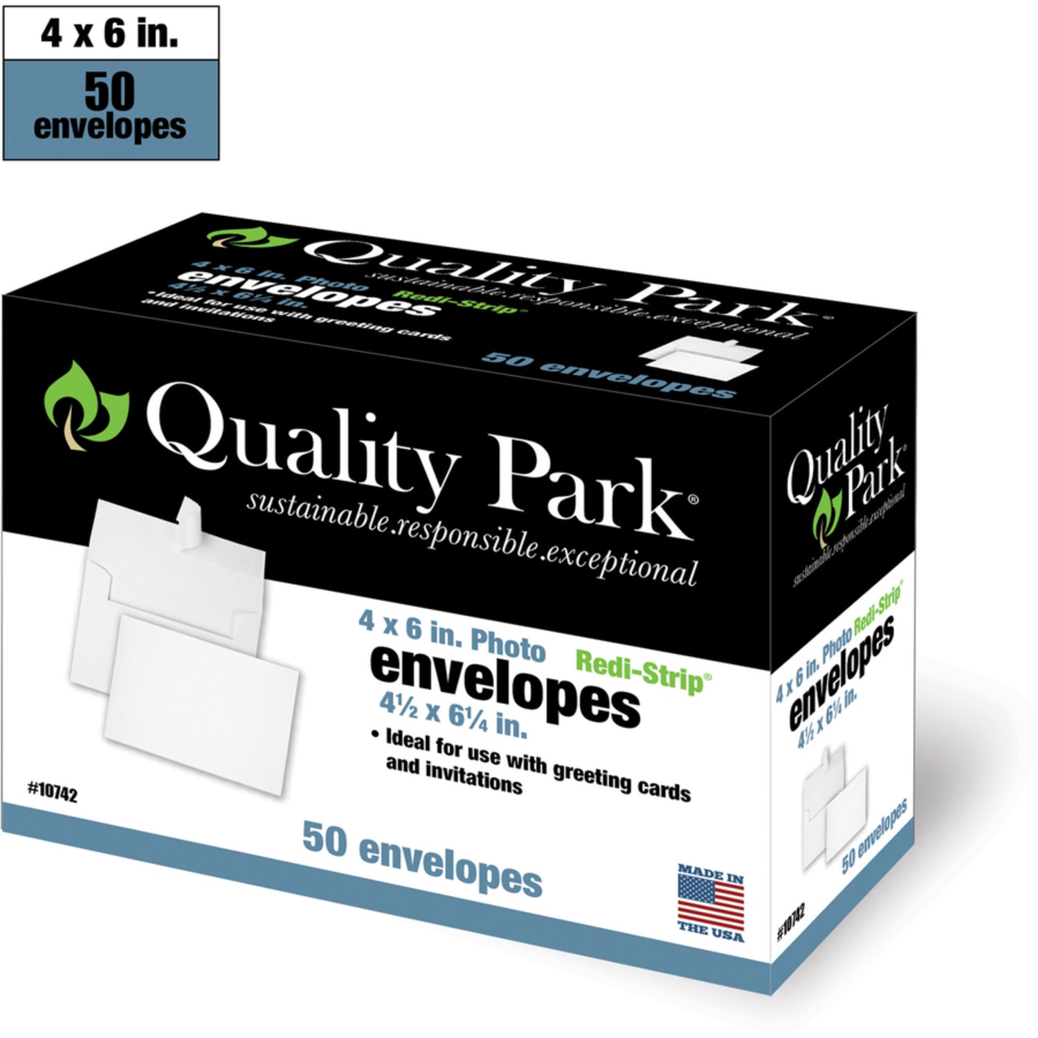Quality Park Redi-Strip Photo Envelopes, 4 1/2in x 6 1/4in, Self-Adhesive, White, Pack Of 50 - Image 5