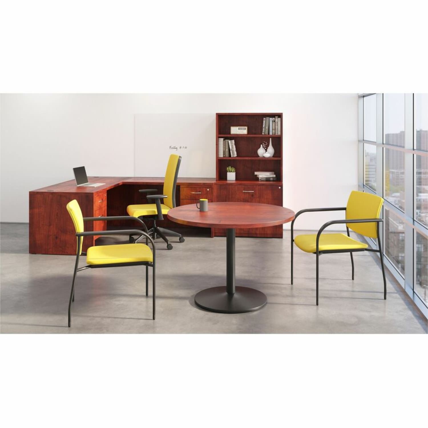 Lorell Essentials Round Table Top, 42inD, Cherry - Image 6