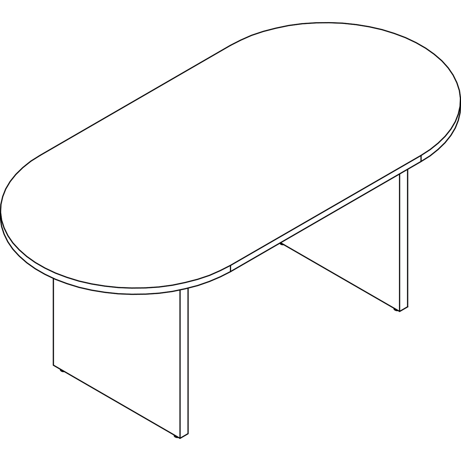 Lorell Prominence 2.0 Racetrack Conference Table, 72inW, Mahogany - Image 4