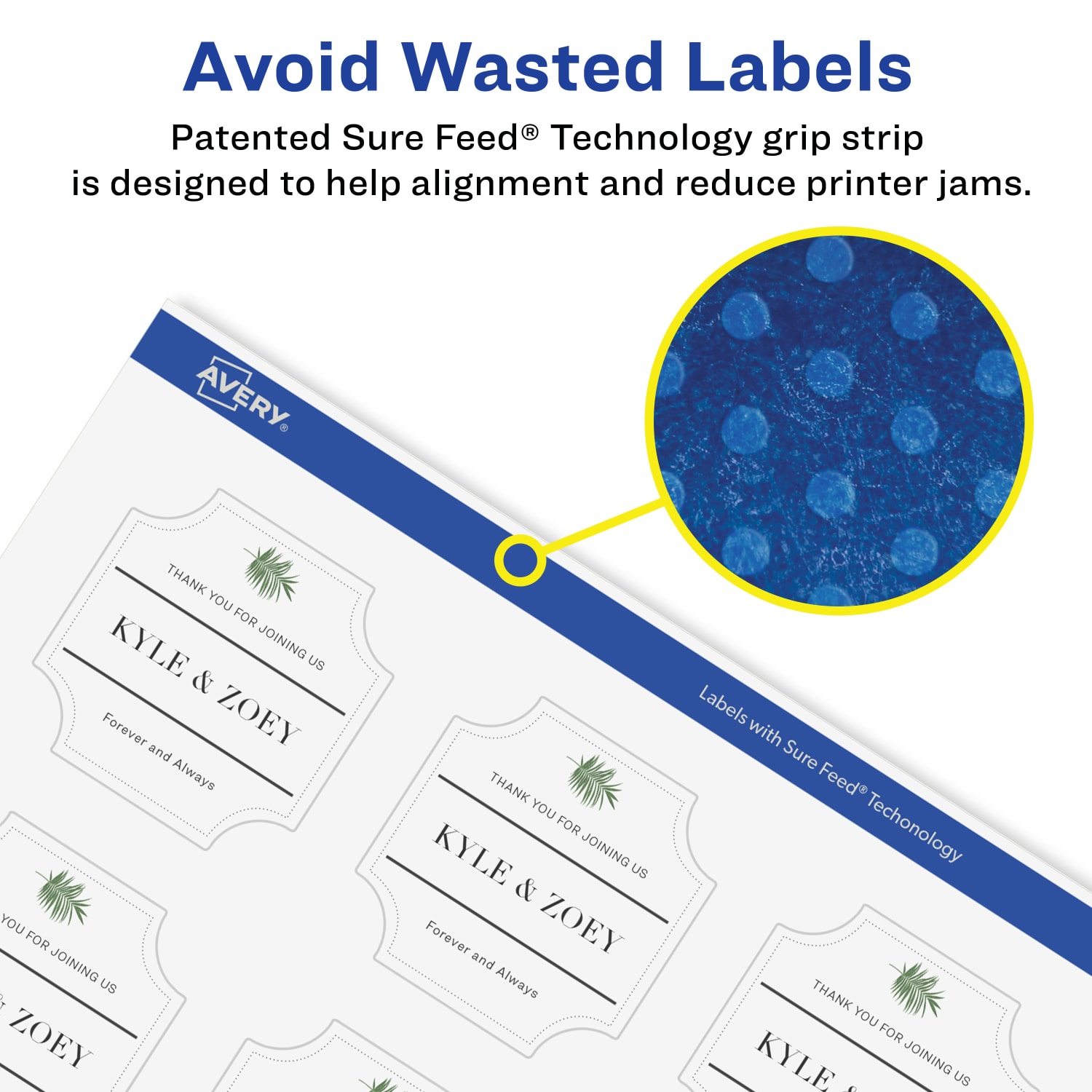 Avery Glossy Permanent Labels With Sure Feed, 94110-CGF25, Square Scalloped, 1-5/8in x 1-5/8in, Clear, Pack Of 500 - Image 5