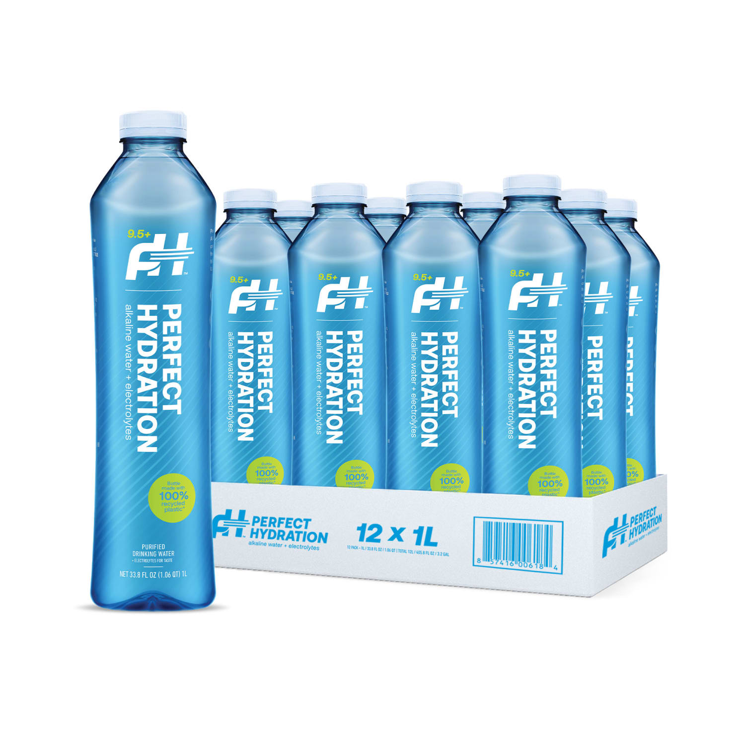 Perfect Hydration 9.5+ pH Alkaline Drinking Water, 1 Liter, Pack Of 12 Bottles
