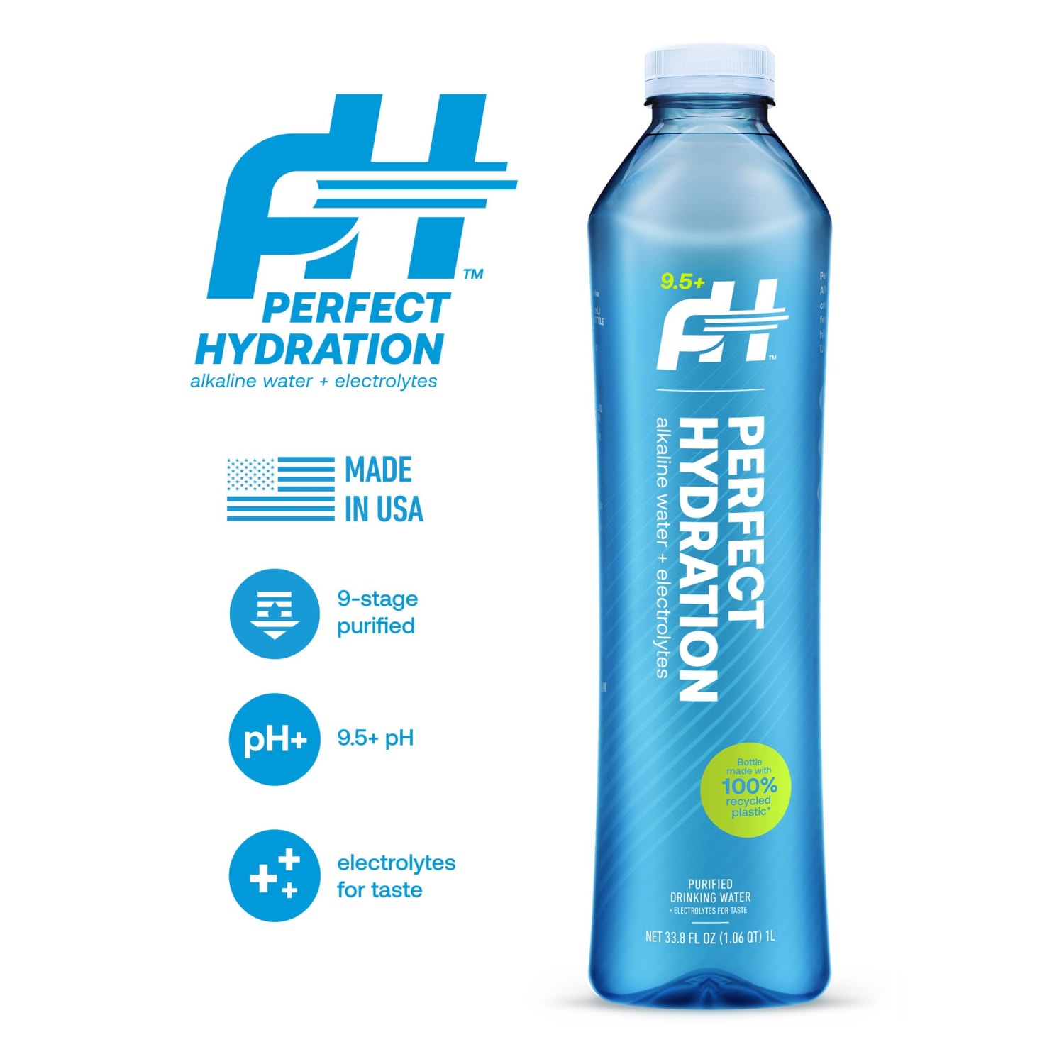 Perfect Hydration 9.5+ pH Alkaline Drinking Water, 1 Liter, Pack Of 12 Bottles - Image 3
