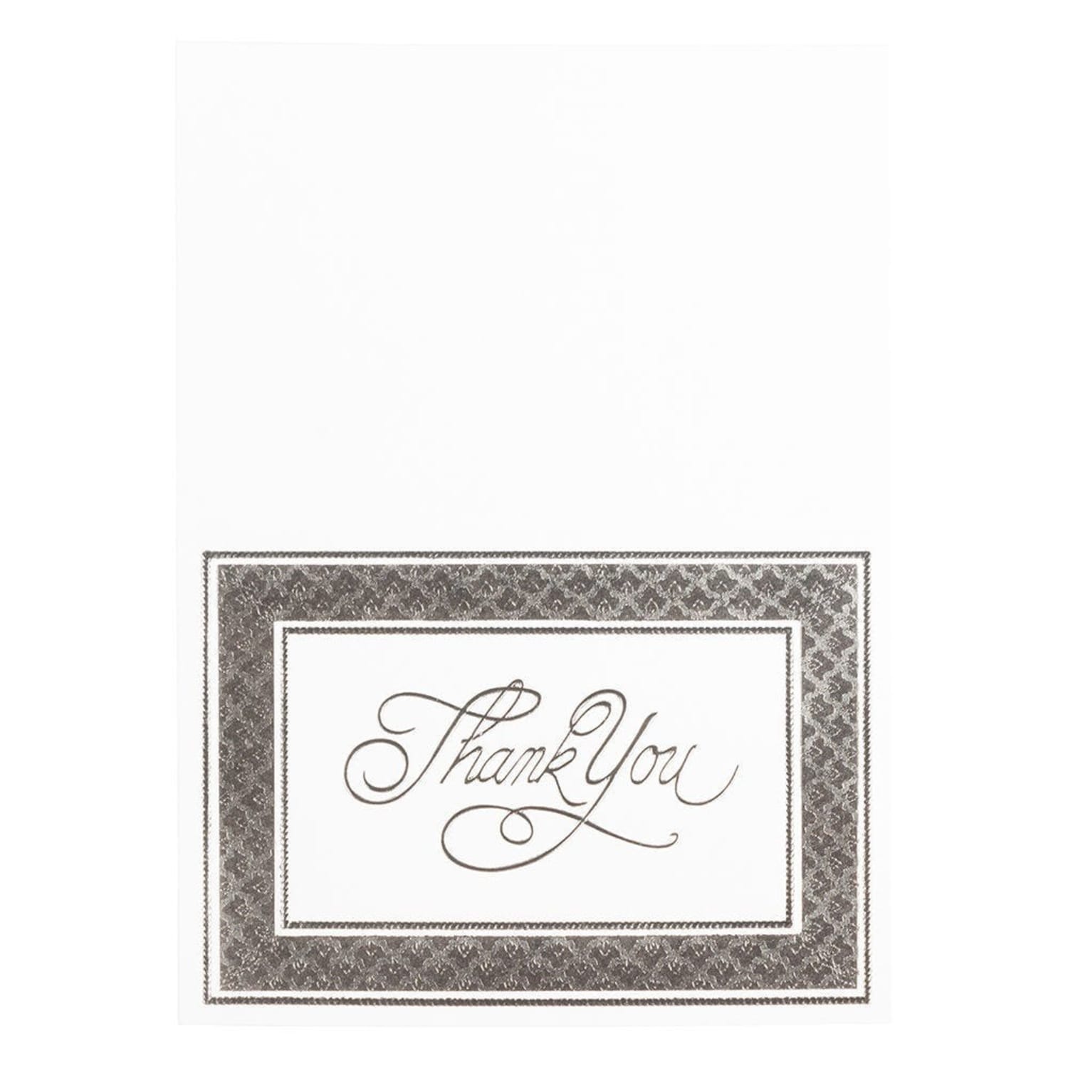 JAM Paper Thank You Card Sets, 4-7/8in x 3-3/8in, Silver Border Cards With Black Linen Envelopes, Pack Of 25 Cards And Envelopes - Image 6