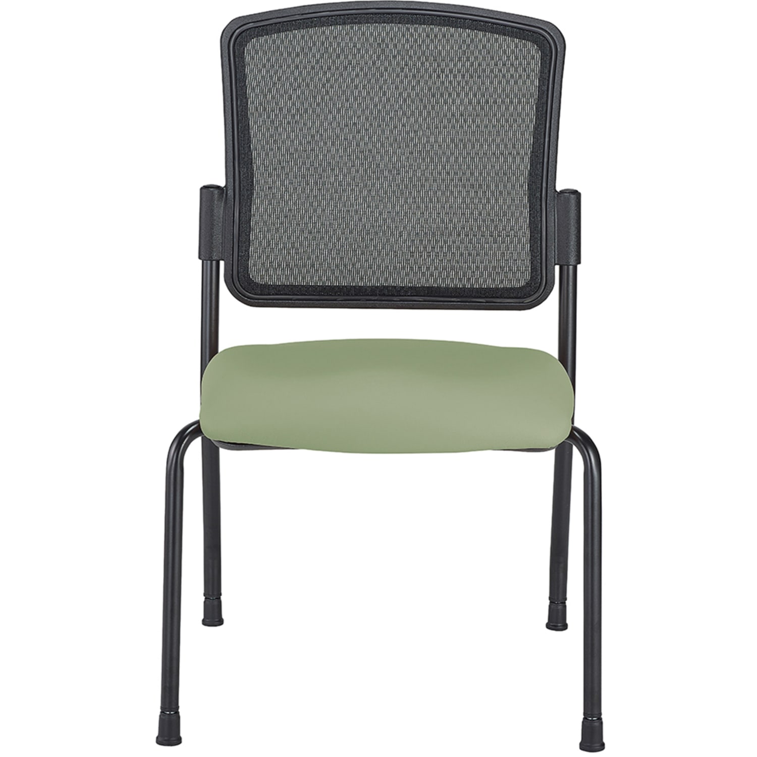 WorkPro Spectrum Series Mesh/Vinyl Stacking Guest Chair with Antimicrobial Protection, Armless, Olive, Set Of 2 Chairs, BIFMA Compliant