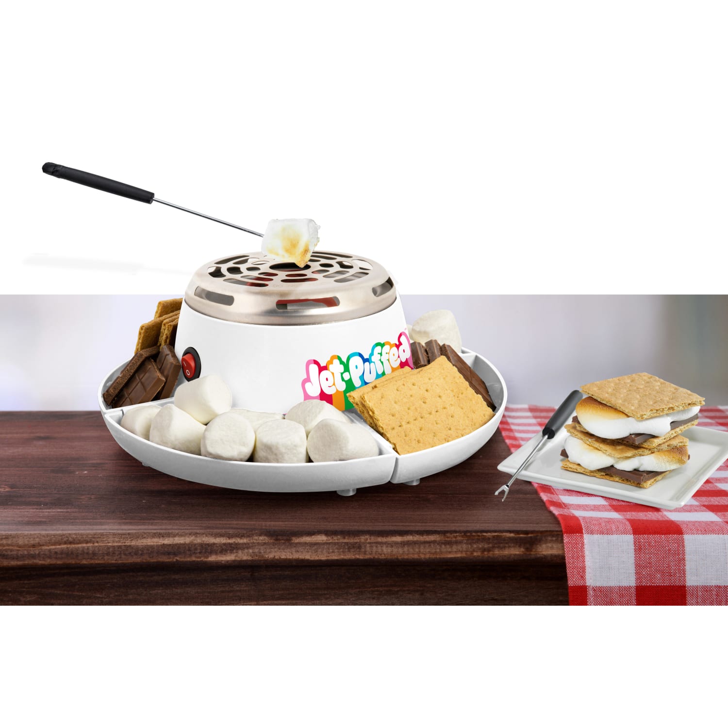 Nostalgia Jet-Puffed Electric S'mores Maker, 3-3/4inH x 10-7/8inW x 10-7/8inD, White - Image 4