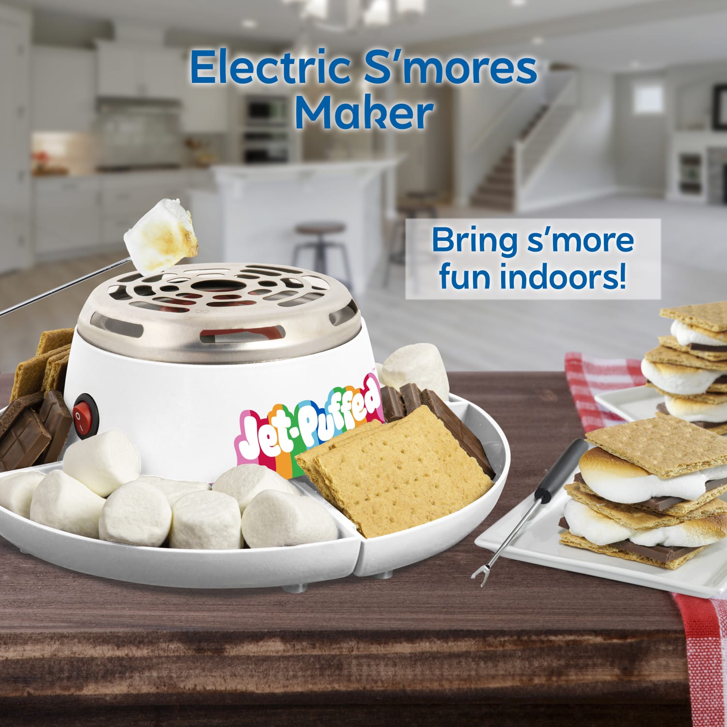 Nostalgia Jet-Puffed Electric S'mores Maker, 3-3/4inH x 10-7/8inW x 10-7/8inD, White - Image 6