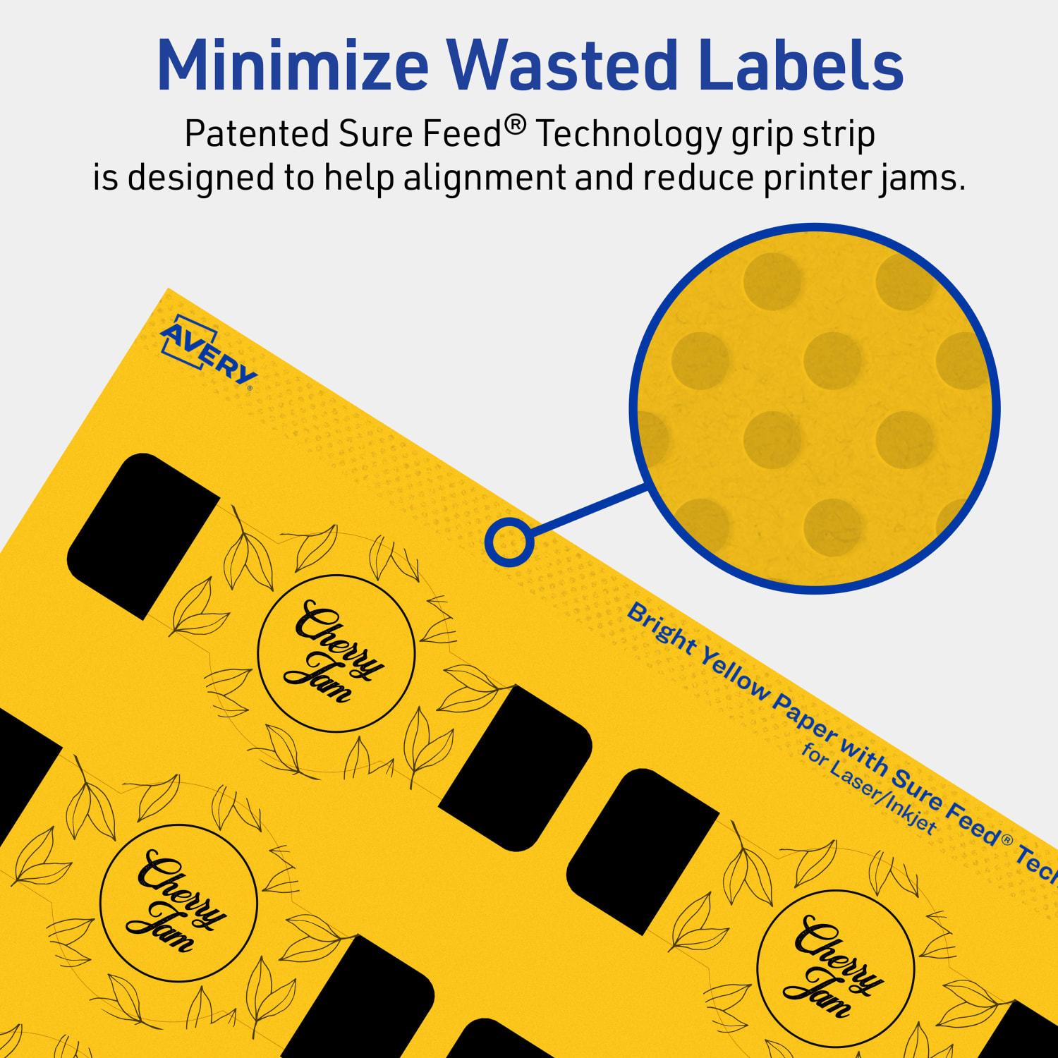 Avery Print-To-The-Edge Labels With Sure Feed Technology, 94122-BYP40, Cigar, 1-1/2in x 3-1/2in, Matte Bright Yellow, Pack of 400 - Image 5